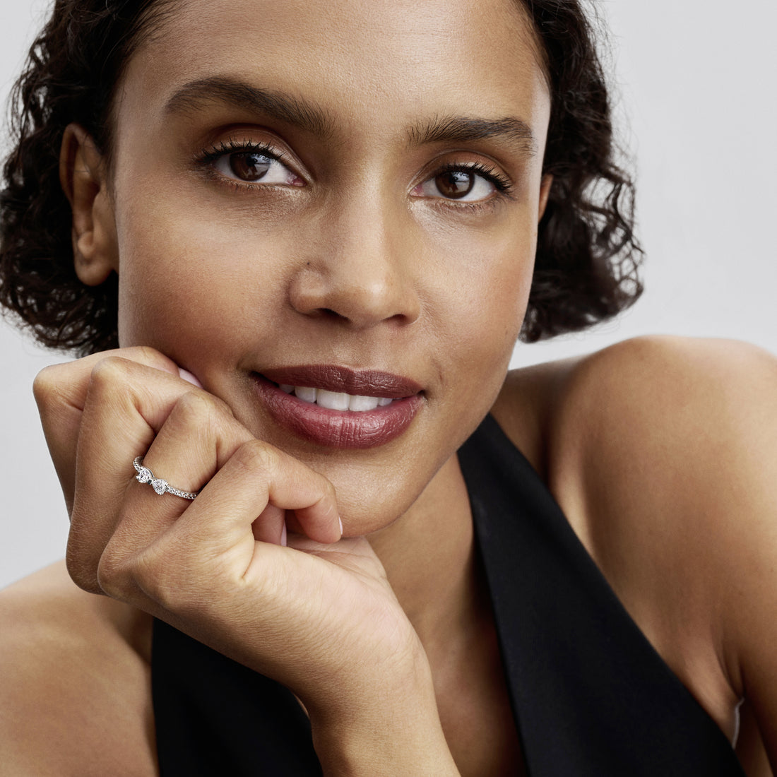 Bow Sterling Silver Ring With Clear Cubic Zirconia