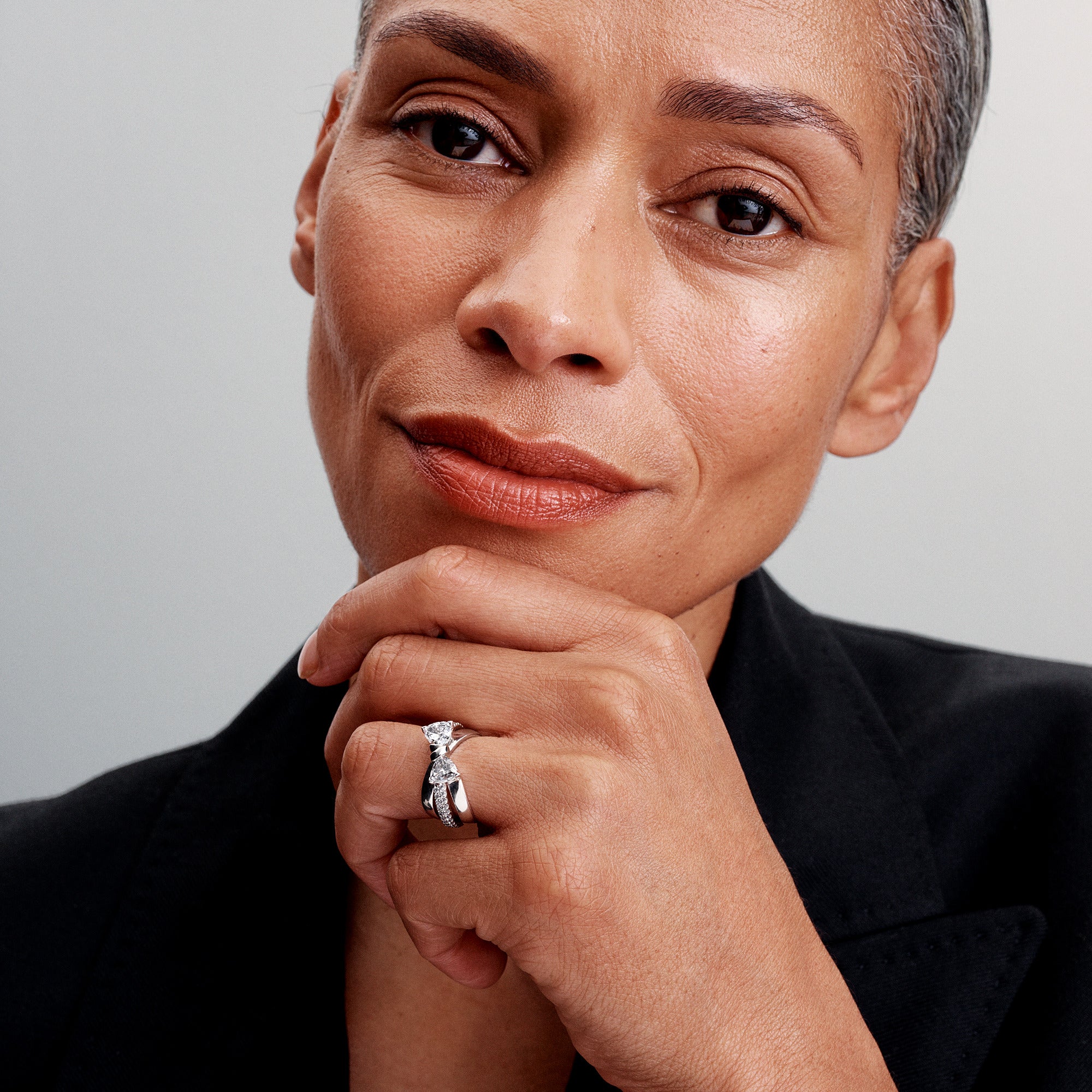 Bow Sterling Silver Ring With Clear Cubic Zirconia