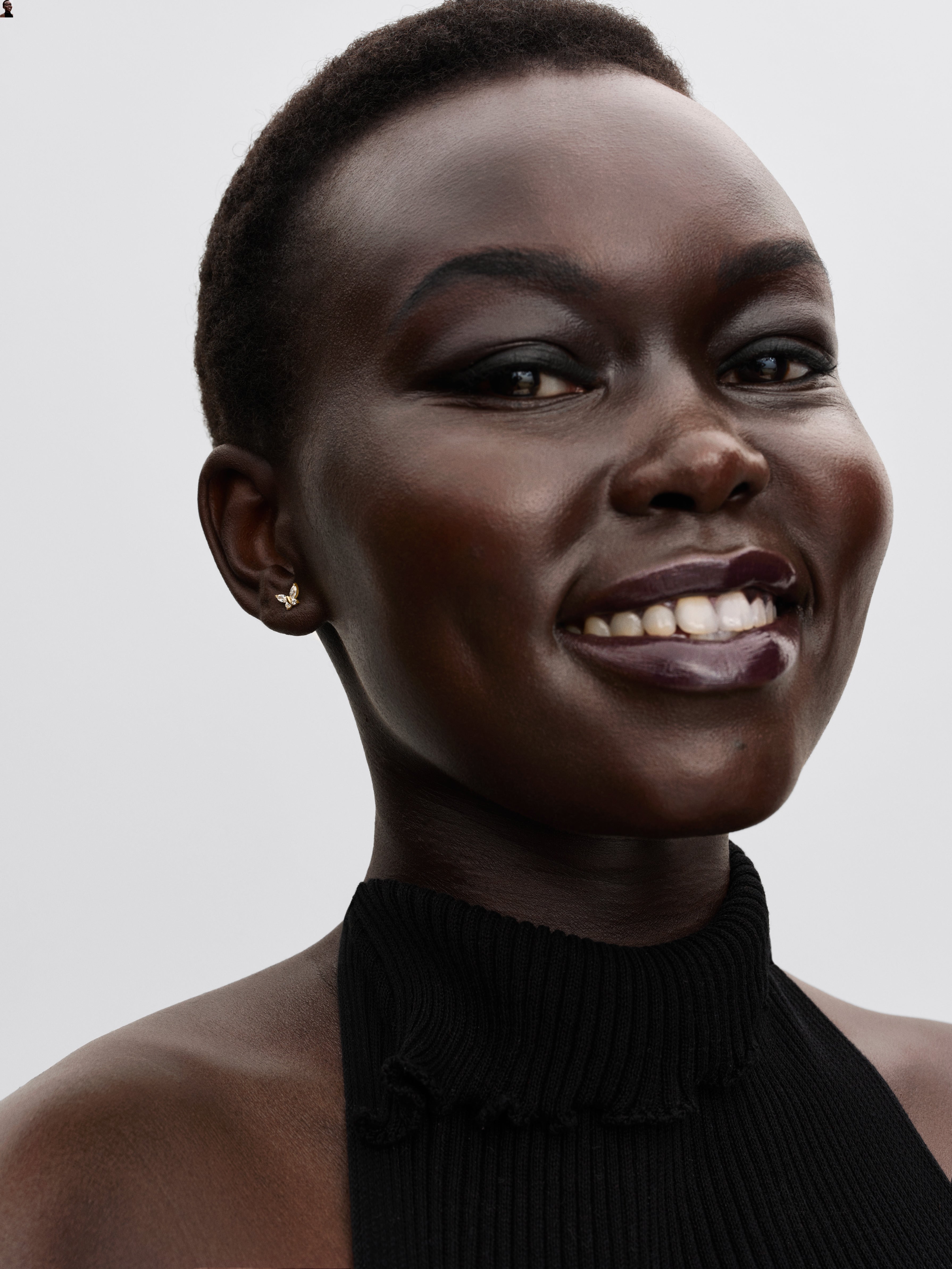 Butterfly 14K Gold-Plated Stud Earrings With Clear Cubic Zirconia