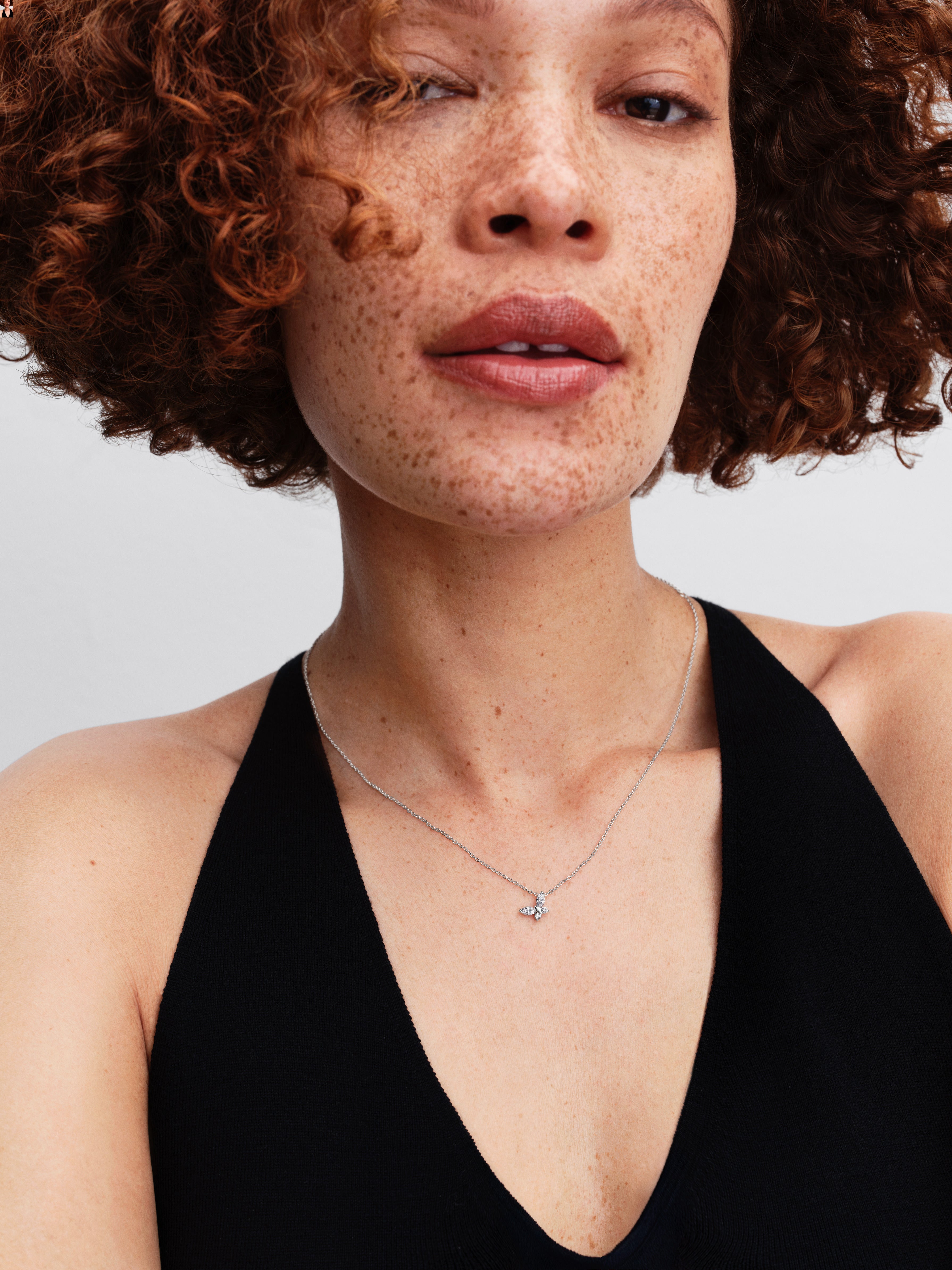 Butterfly Sterling Silver Collier With Clear Cubic Zirconia