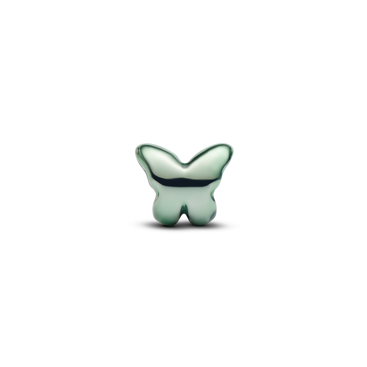 Butterfly Sterling Silver Mini Charm With Green Enamel