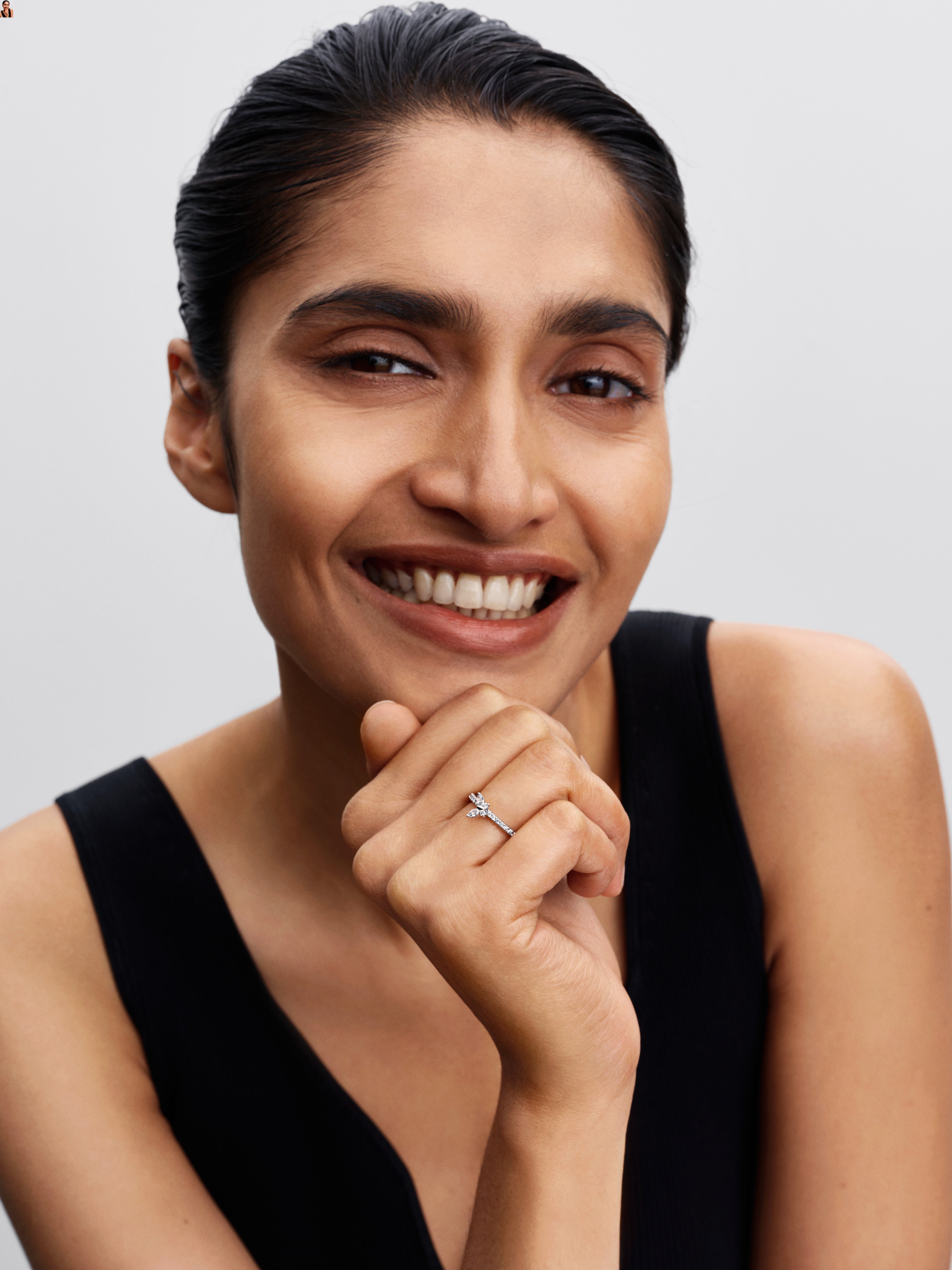 Butterfly Sterling Silver Ring With Clear Cubic Zirconia