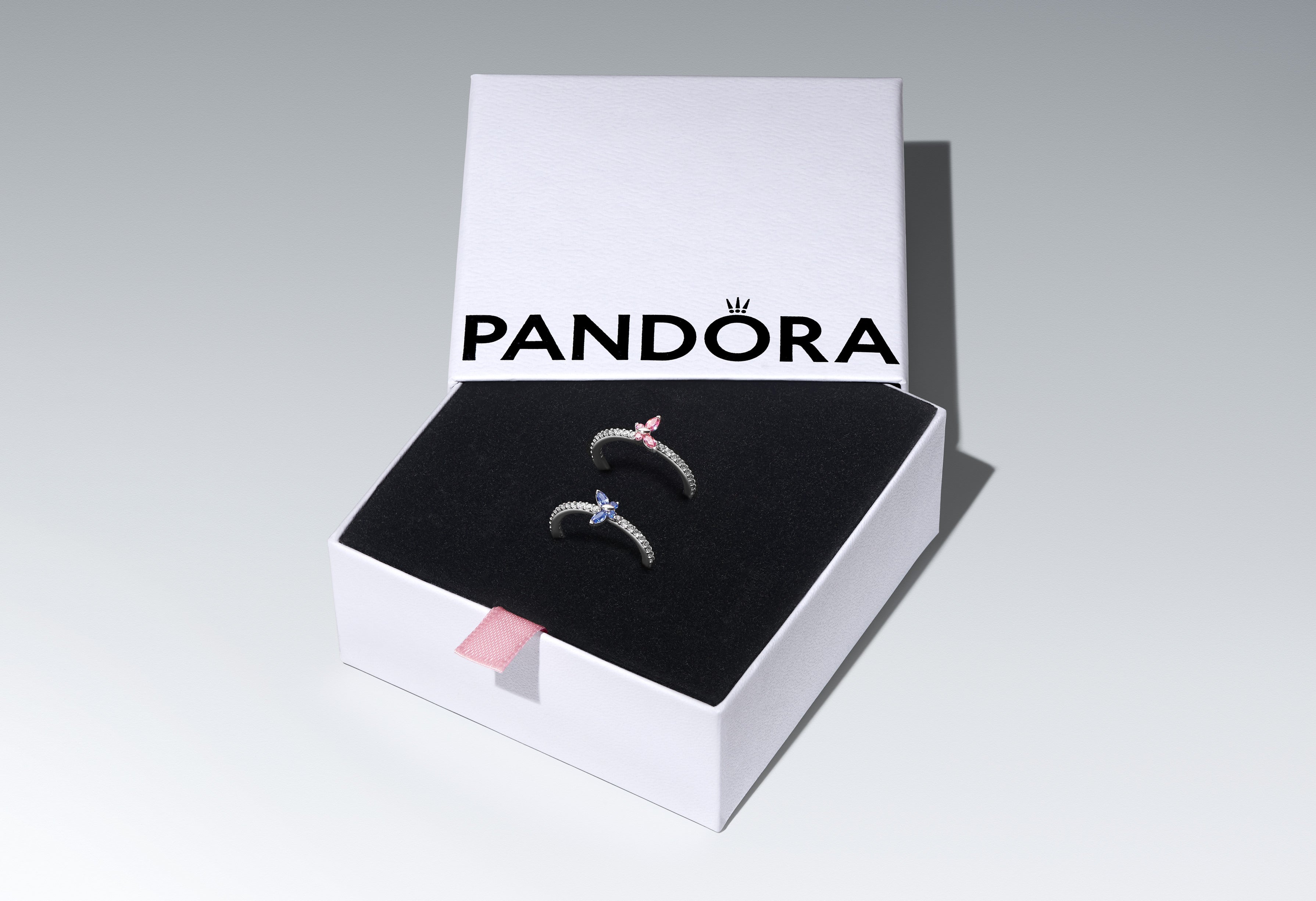 Butterfly Sterling Silver Ring With Fancy Pink And Clear Cubic Zirconia