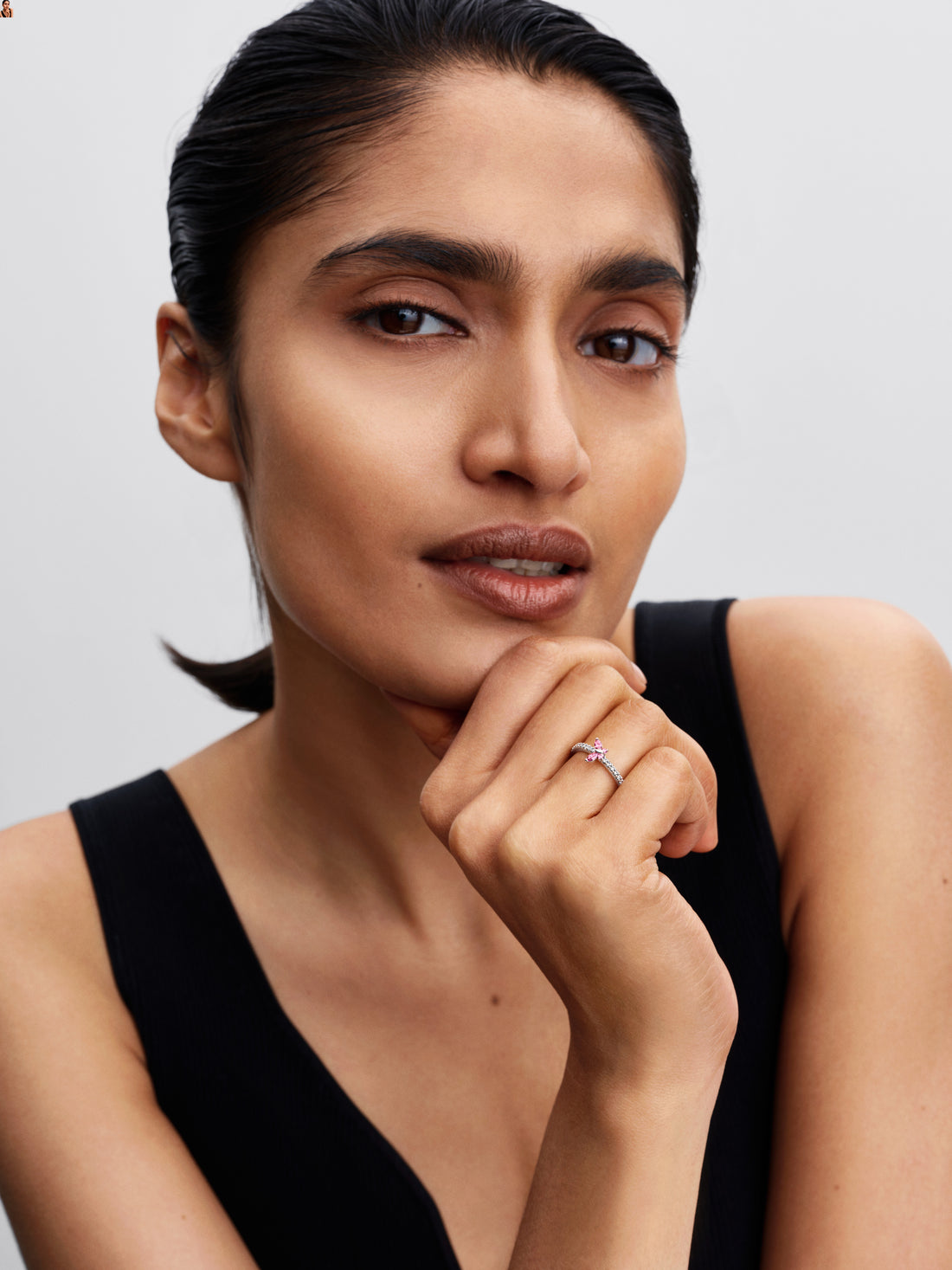 Butterfly Sterling Silver Ring With Fancy Pink And Clear Cubic Zirconia