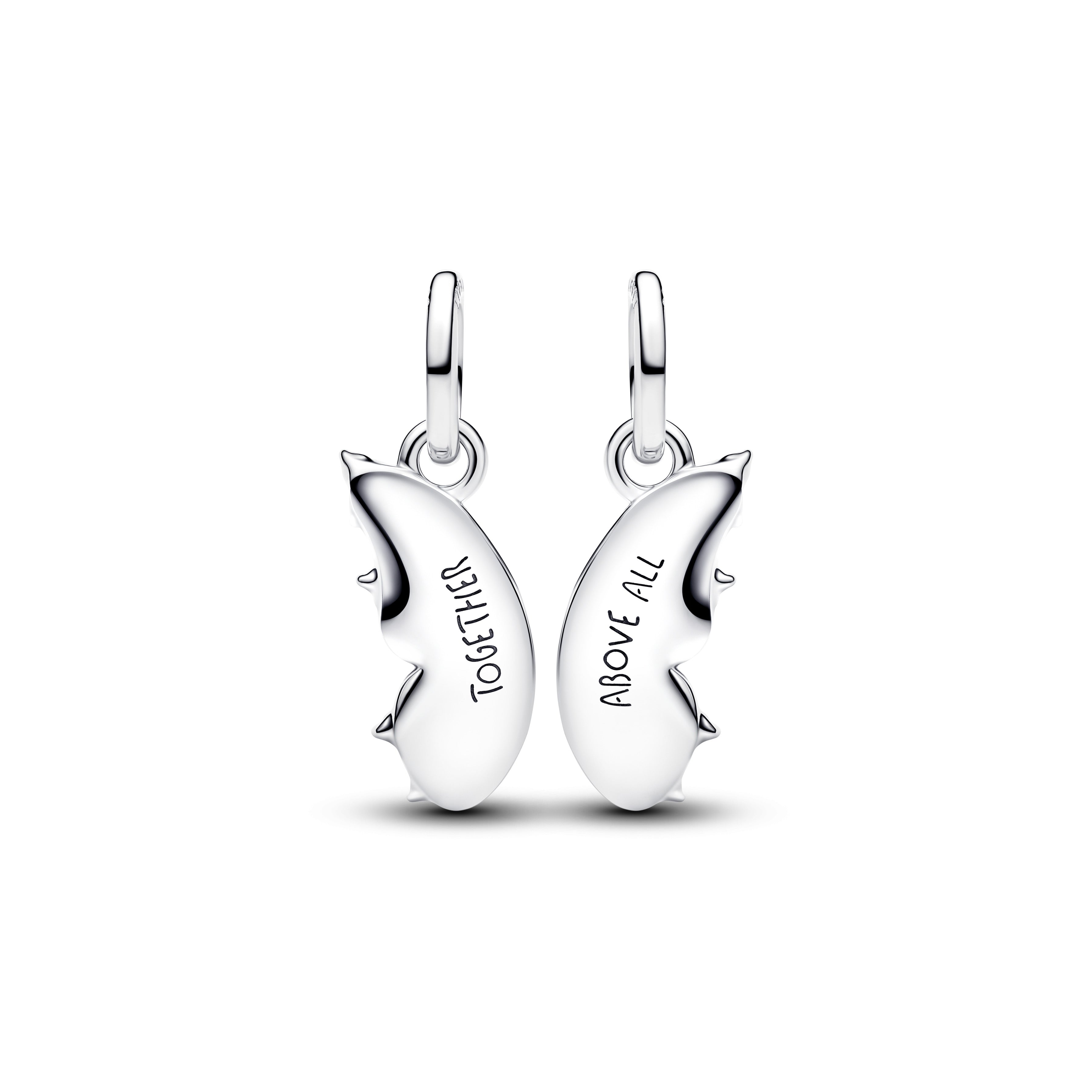 Butterfly Sterling Silver Splittable Dangle With Clear Cubic Zirconia And Shimmering Enamel