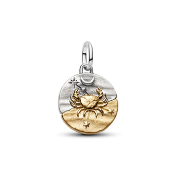 Cancer Sterling Silver And 14K Gold-Plated Medallion With Clear Cubic Zirconia