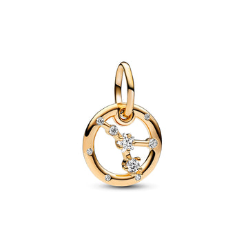 Cancer Zodiac 14K Gold-Plated Dangle With Clear Cubic Zirconia