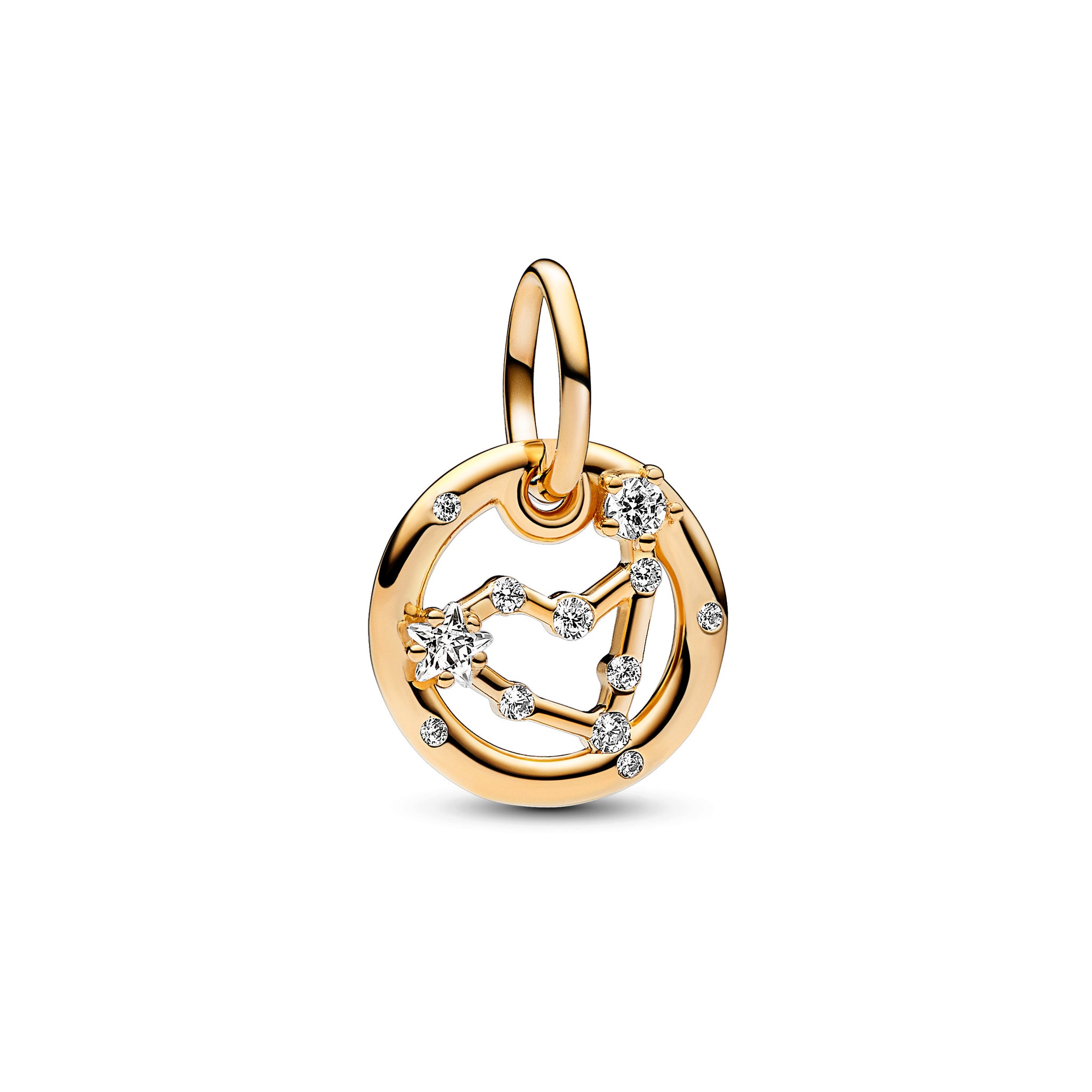 Capricorn Zodiac 14K Gold-Plated Dangle With Clear Cubic Zirconia