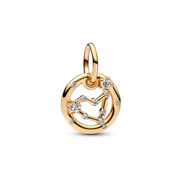 Capricorn Zodiac 14K Gold-Plated Dangle With Clear Cubic Zirconia