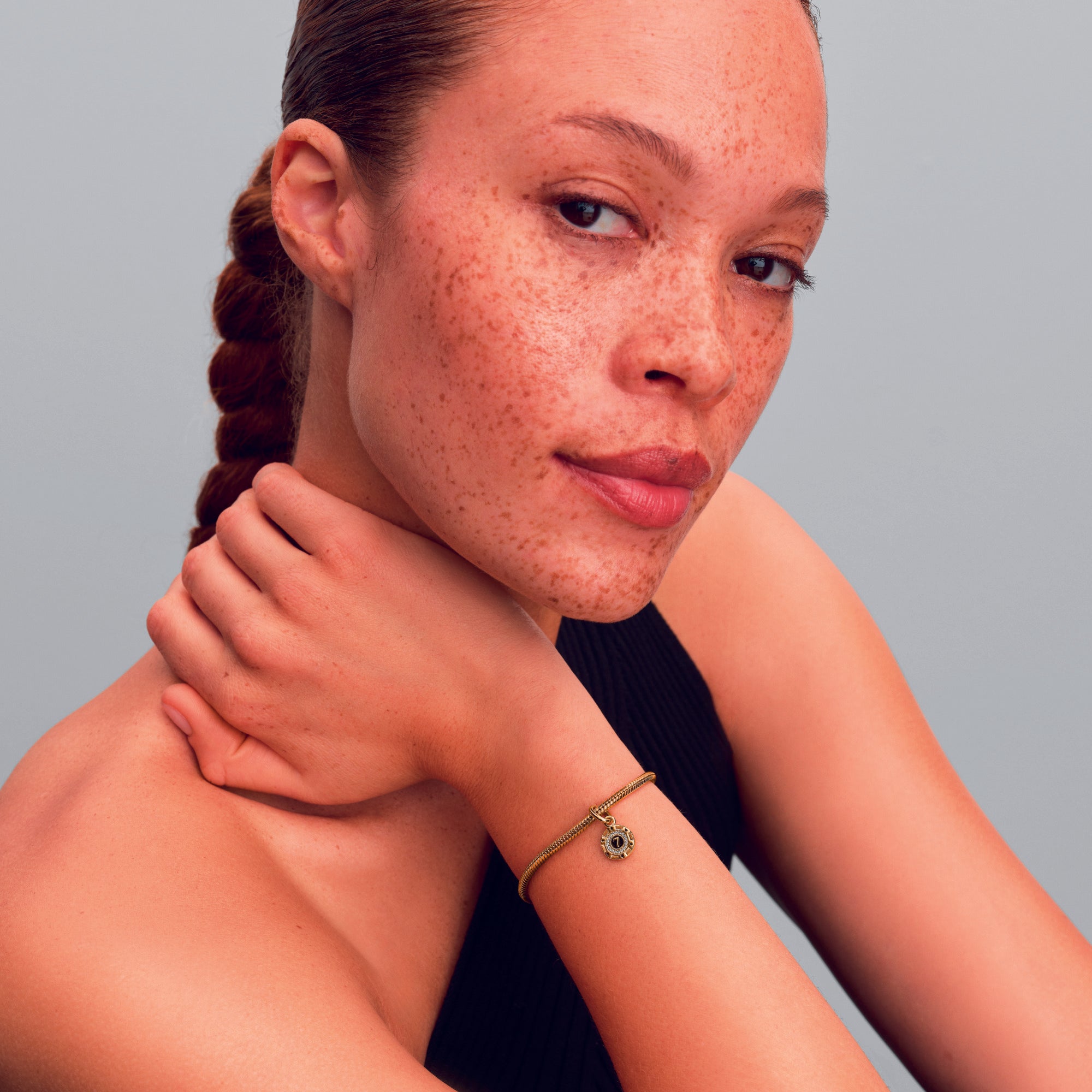 Casino Token 14K Gold-Plated Dangle With Clear Cubic Zirconia And Black Enamel