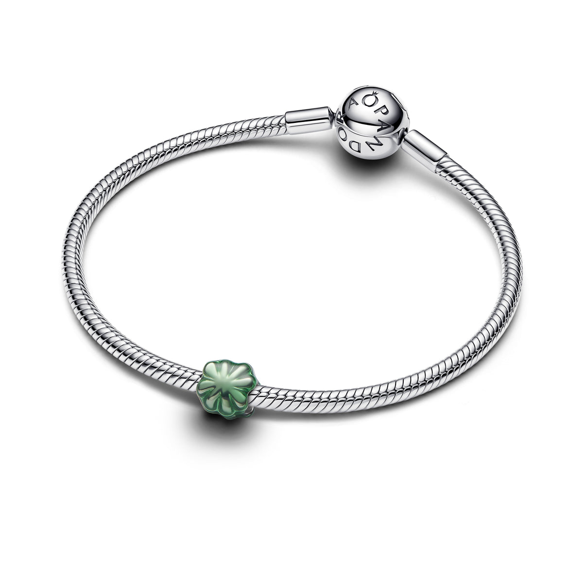 Clover Sterling Silver Mini Charm With Green Enamel