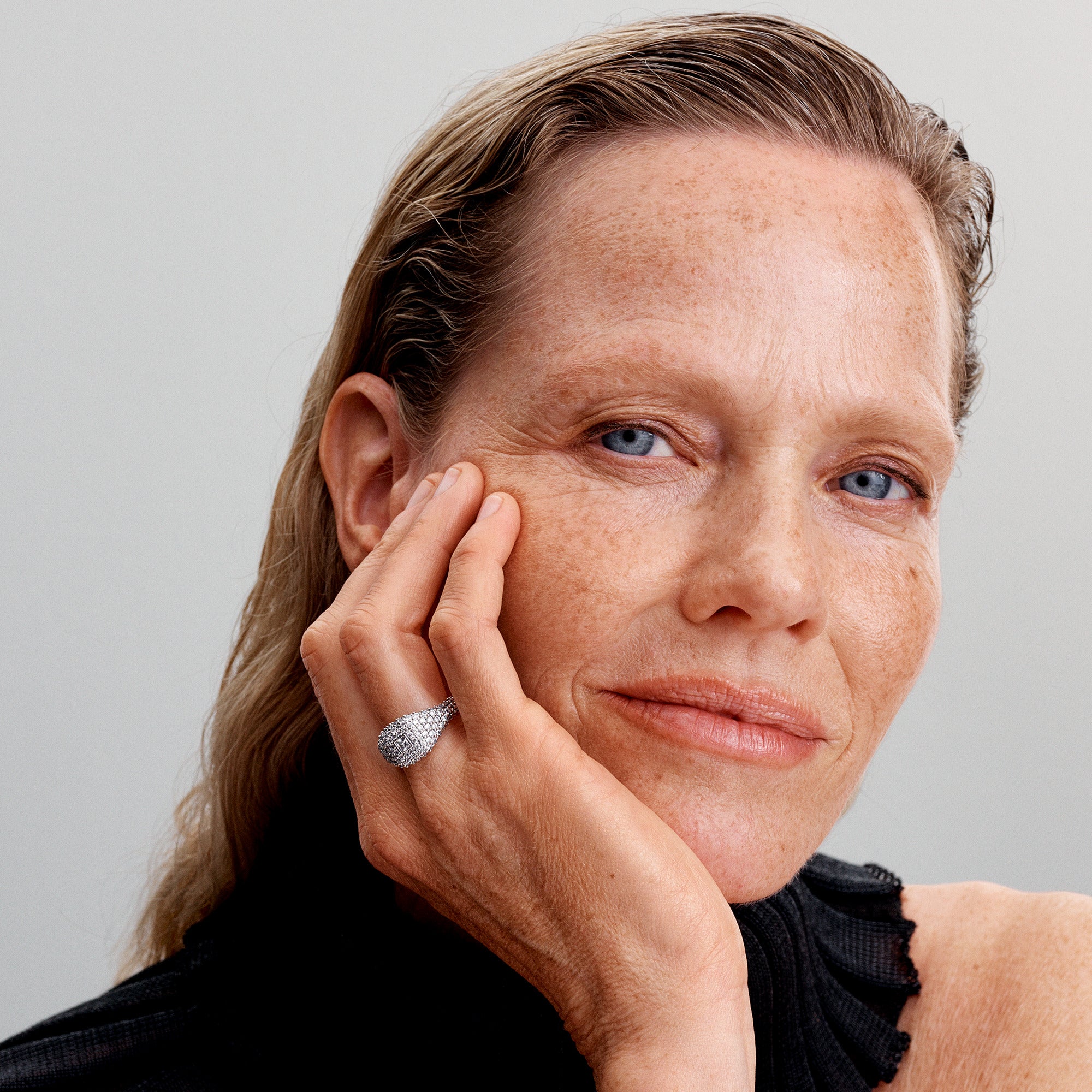 Cocktail Sterling Silver Ring With Clear Cubic Zirconia