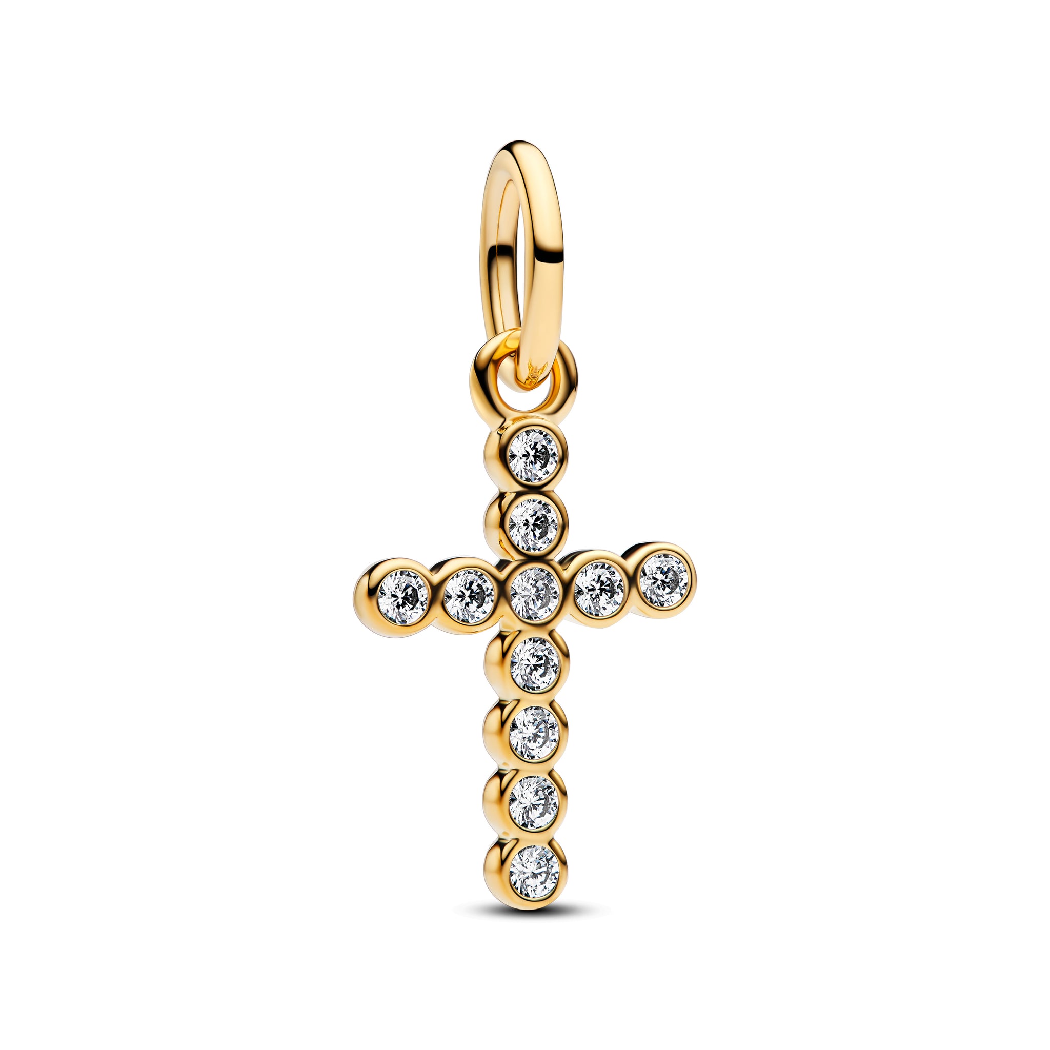 Cross 14K Gold-Plated Dangle With Clear Cubic Zirconia
