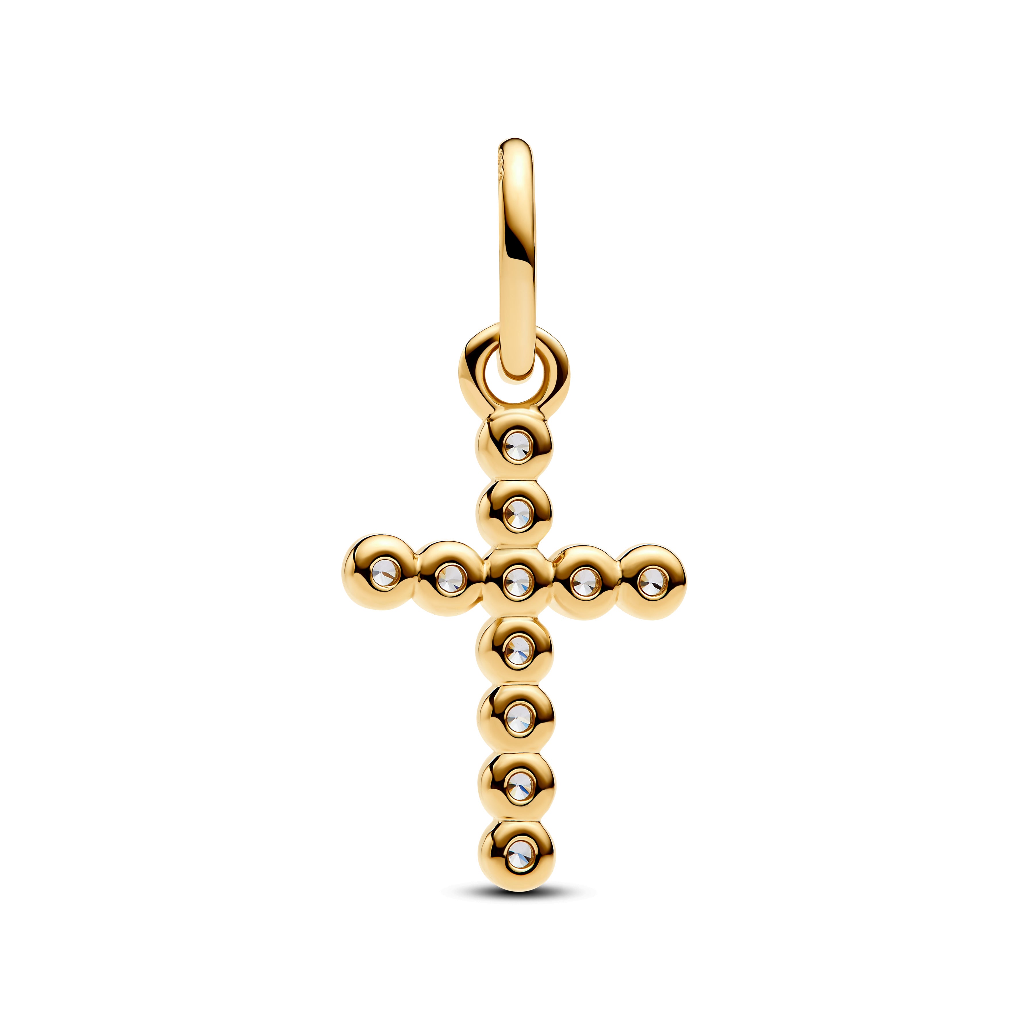 Cross 14K Gold-Plated Dangle With Clear Cubic Zirconia
