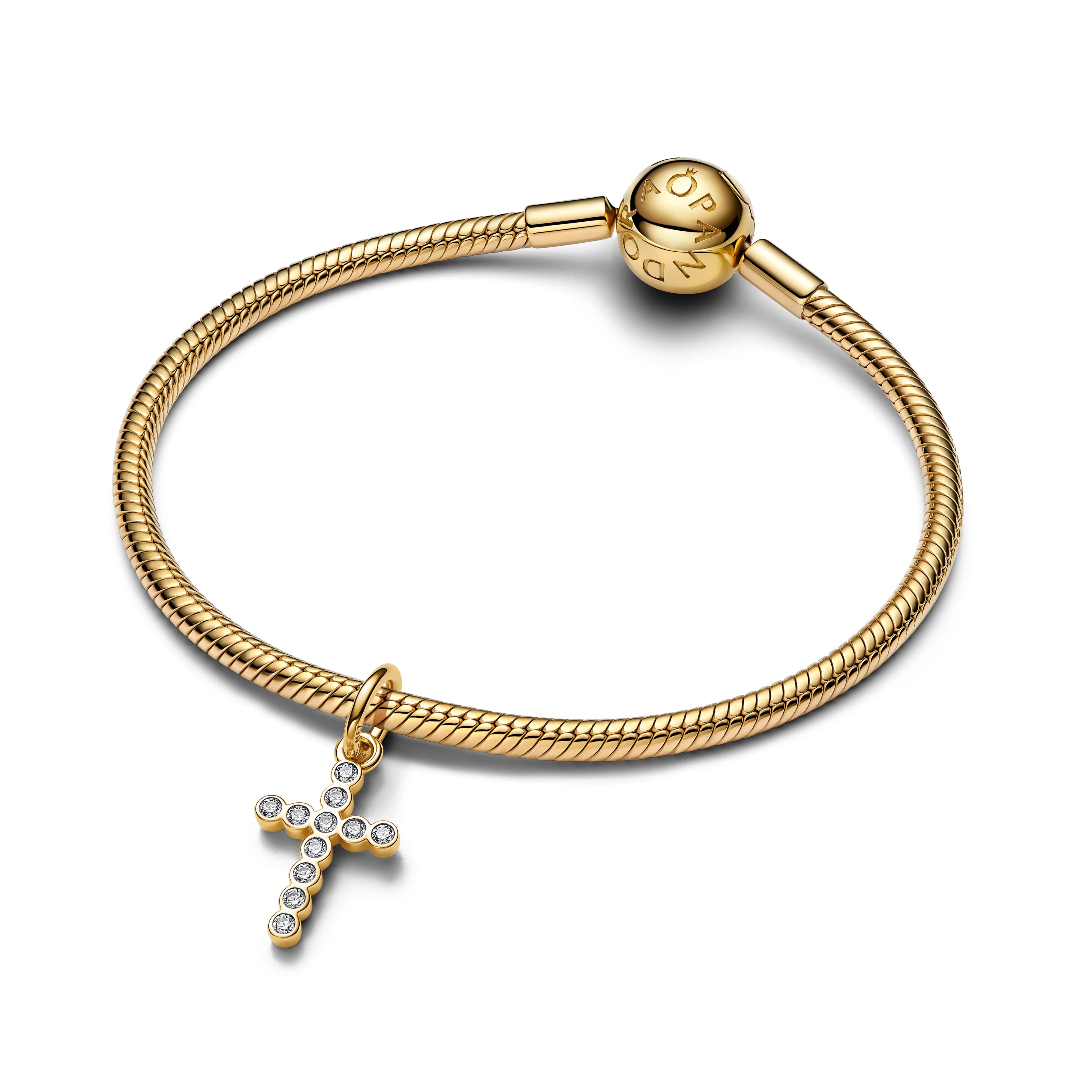 Cross 14K Gold-Plated Dangle With Clear Cubic Zirconia