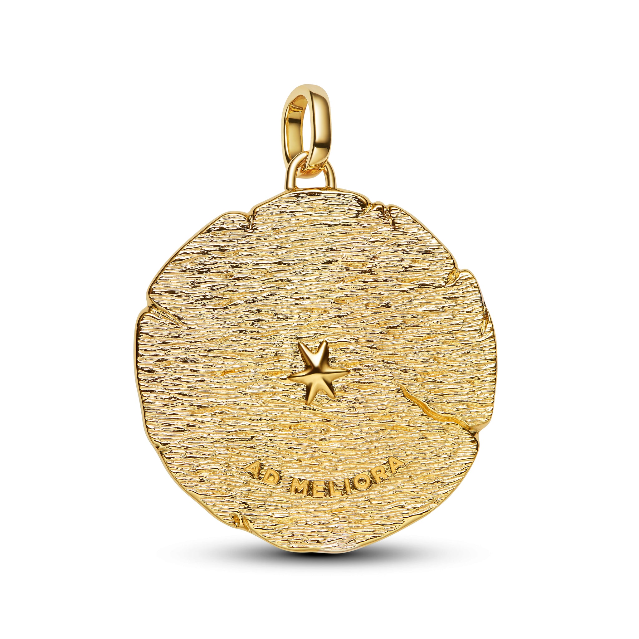 Crossing Arrows 14K Gold-Plated Medallion With Clear Cubic Zirconia