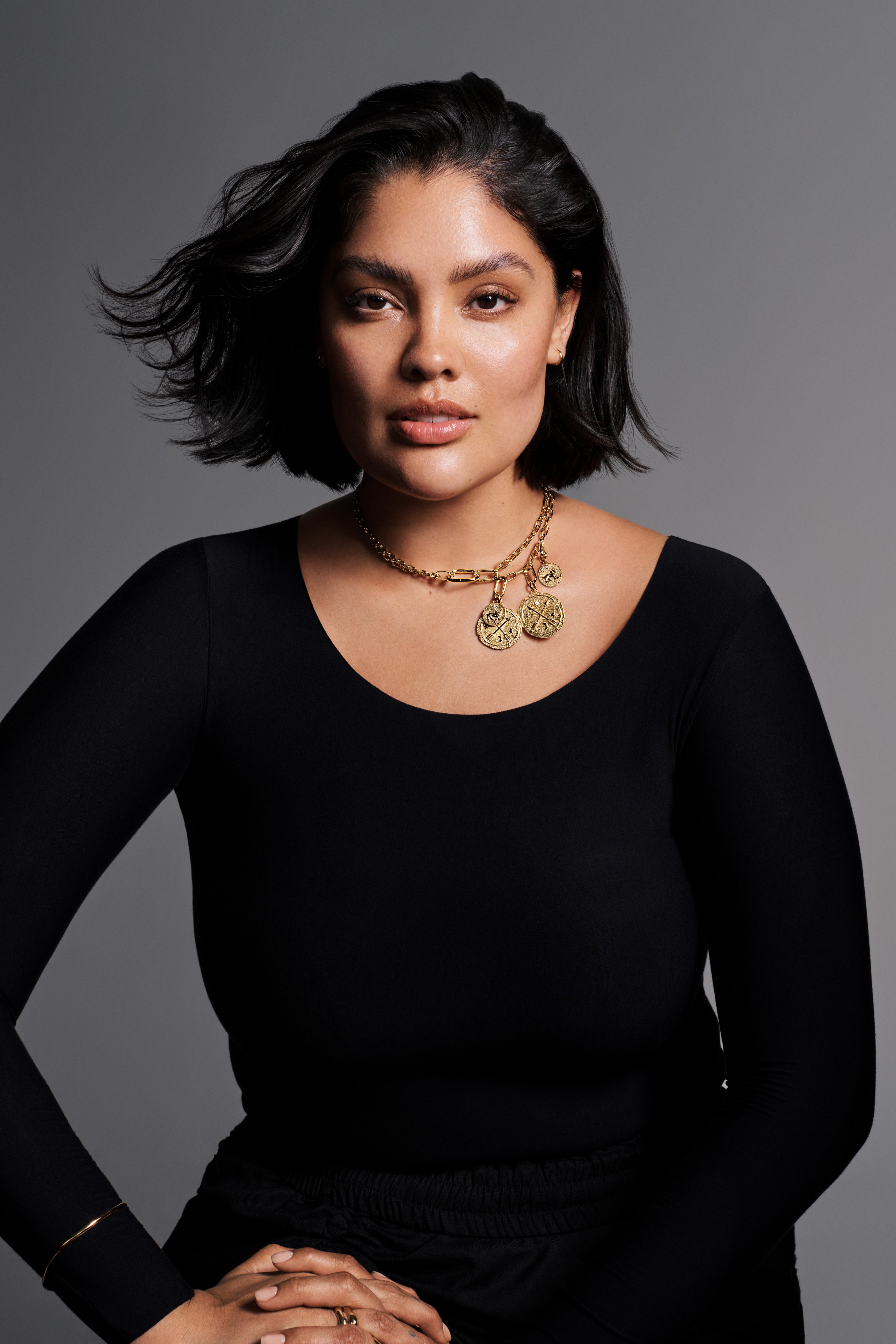 Crossing Arrows 14K Gold-Plated Medallion With Clear Cubic Zirconia