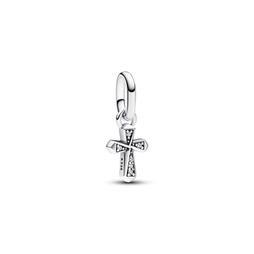 Cross Sterling Silver Mini Dangle With Clear Cubic Zirconia
