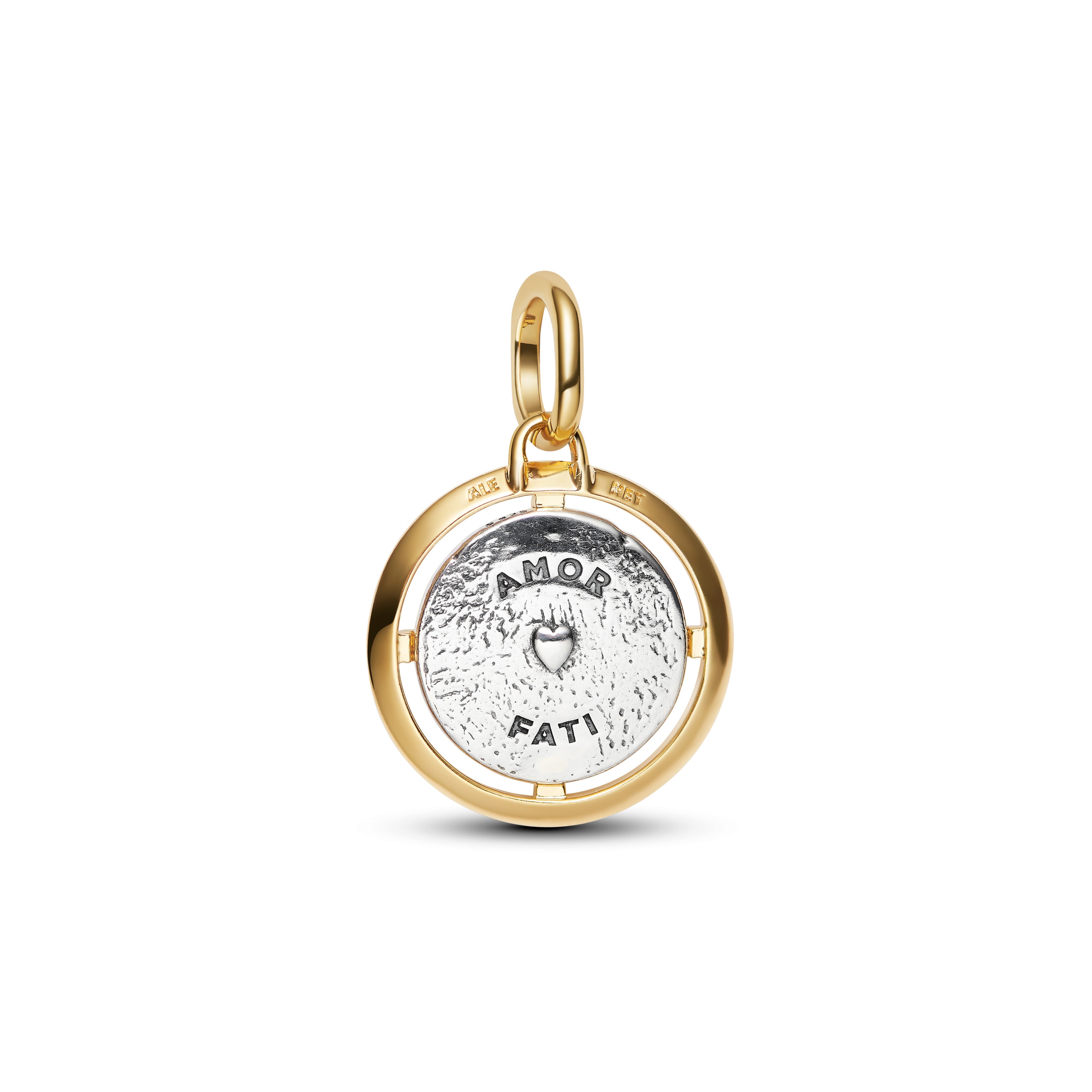 Cupids Sterling Silver And 14K Gold-Plated Medallion With Clear Cubic Zirconia