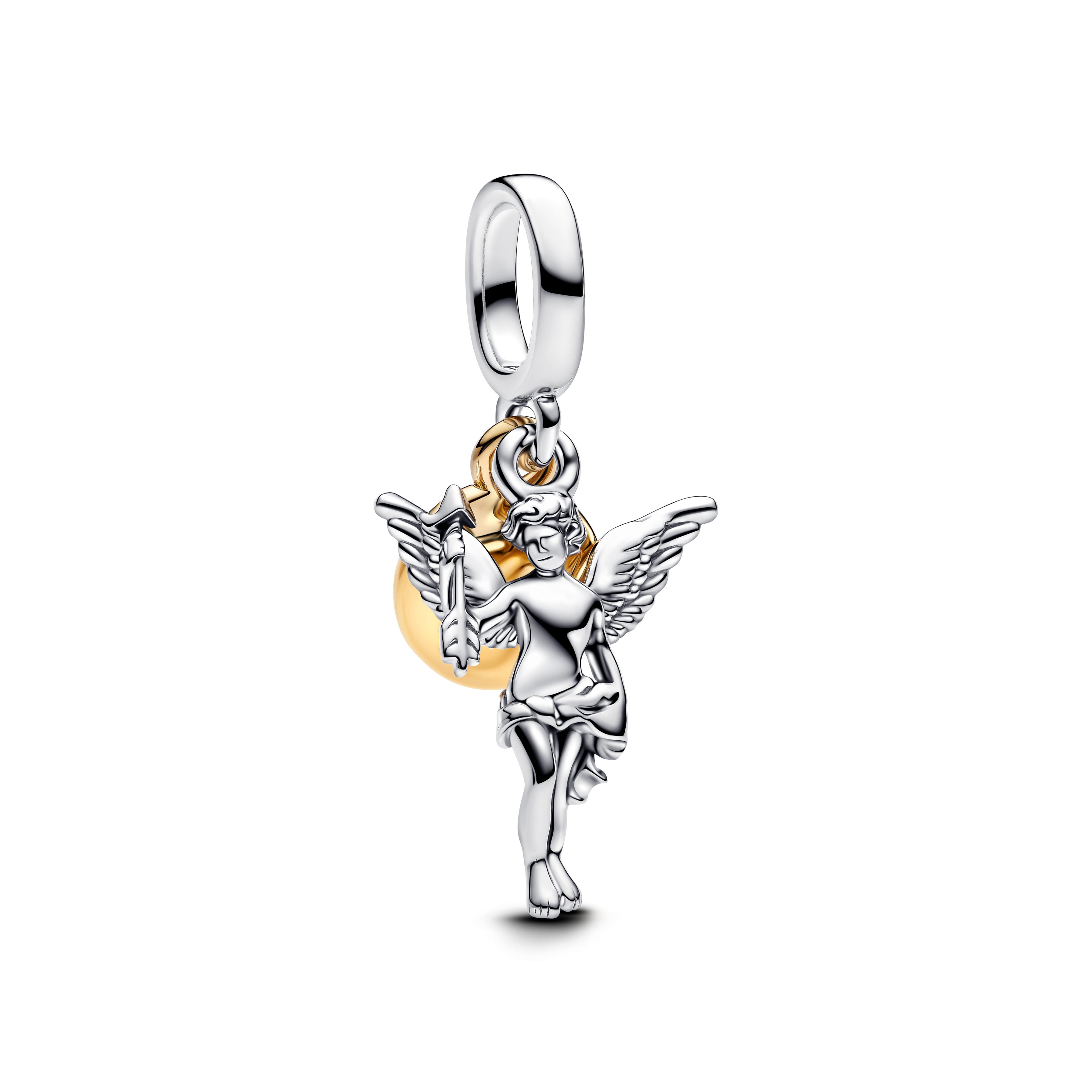 Cupid Sterling Silver And 14K Gold-Plated Dangle