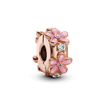Daisy 14K Rose Gold-Plated Clip With Clear Cubic Zirconia And Shaded Pink Enamel And Silicone Grip