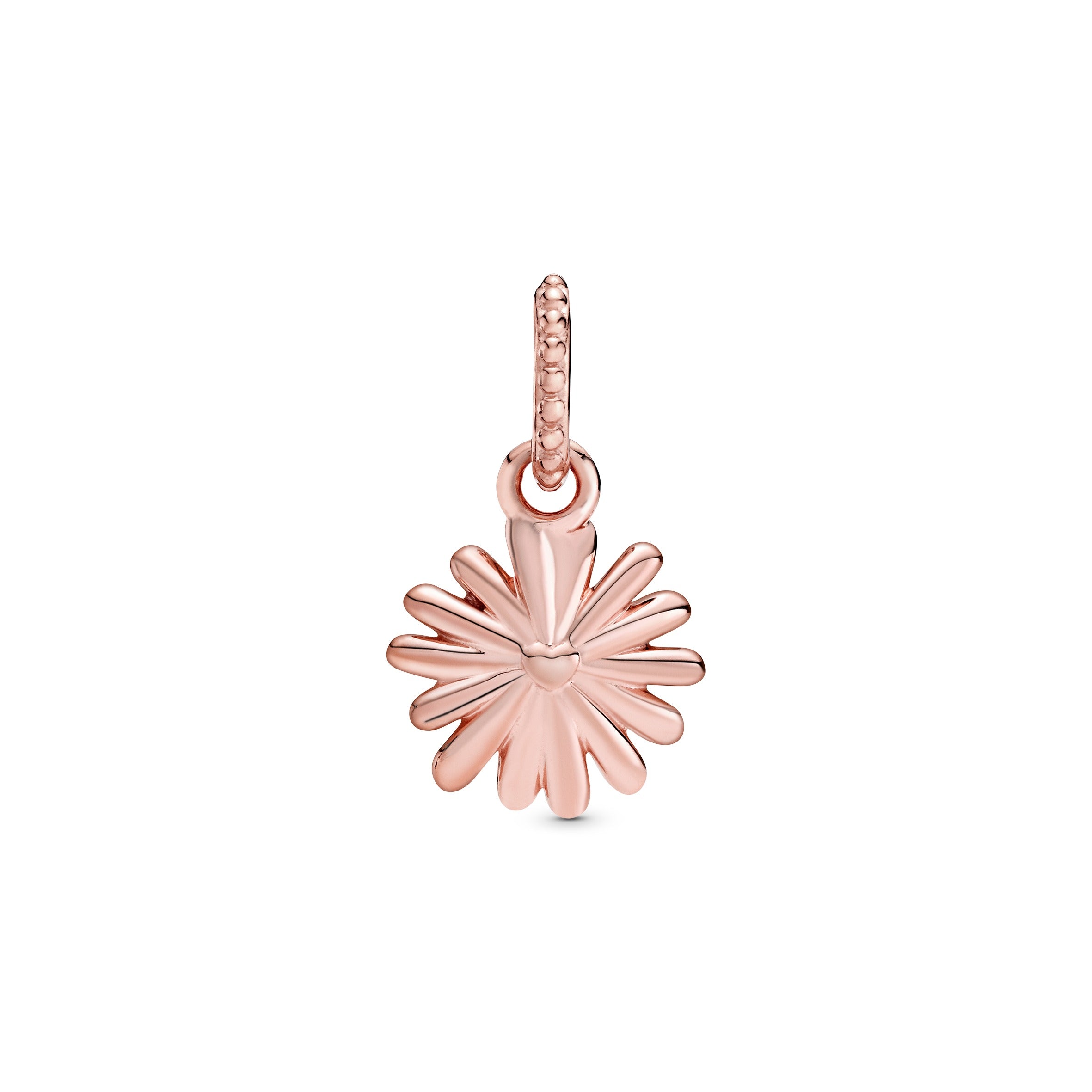 Daisy 14K Rose Gold-Plated Dangle With Clear Cubic Zirconia And Shaded Pink Enamel