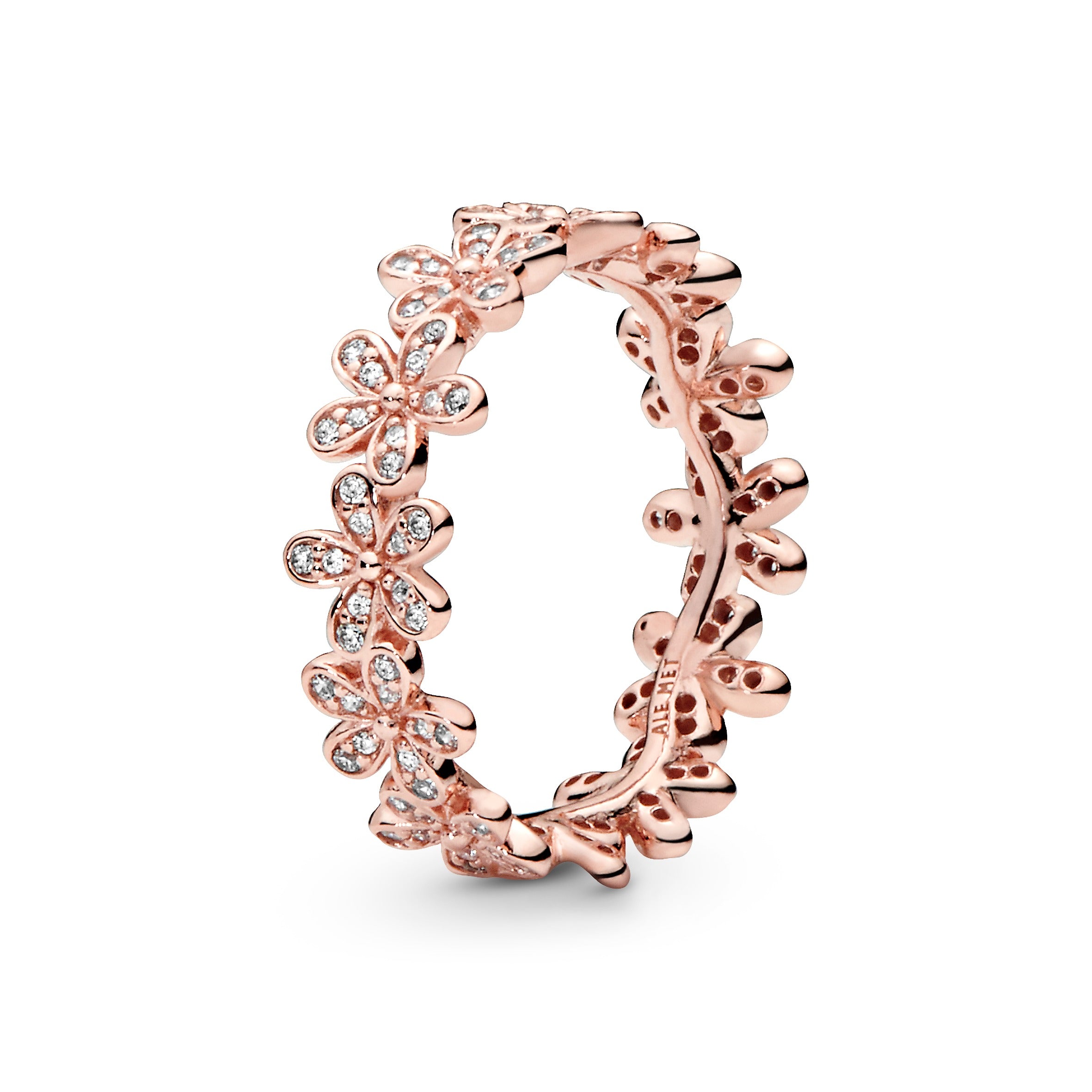 Daisy 14K Rose Gold-Plated Ring With Clear Cubic Zirconia