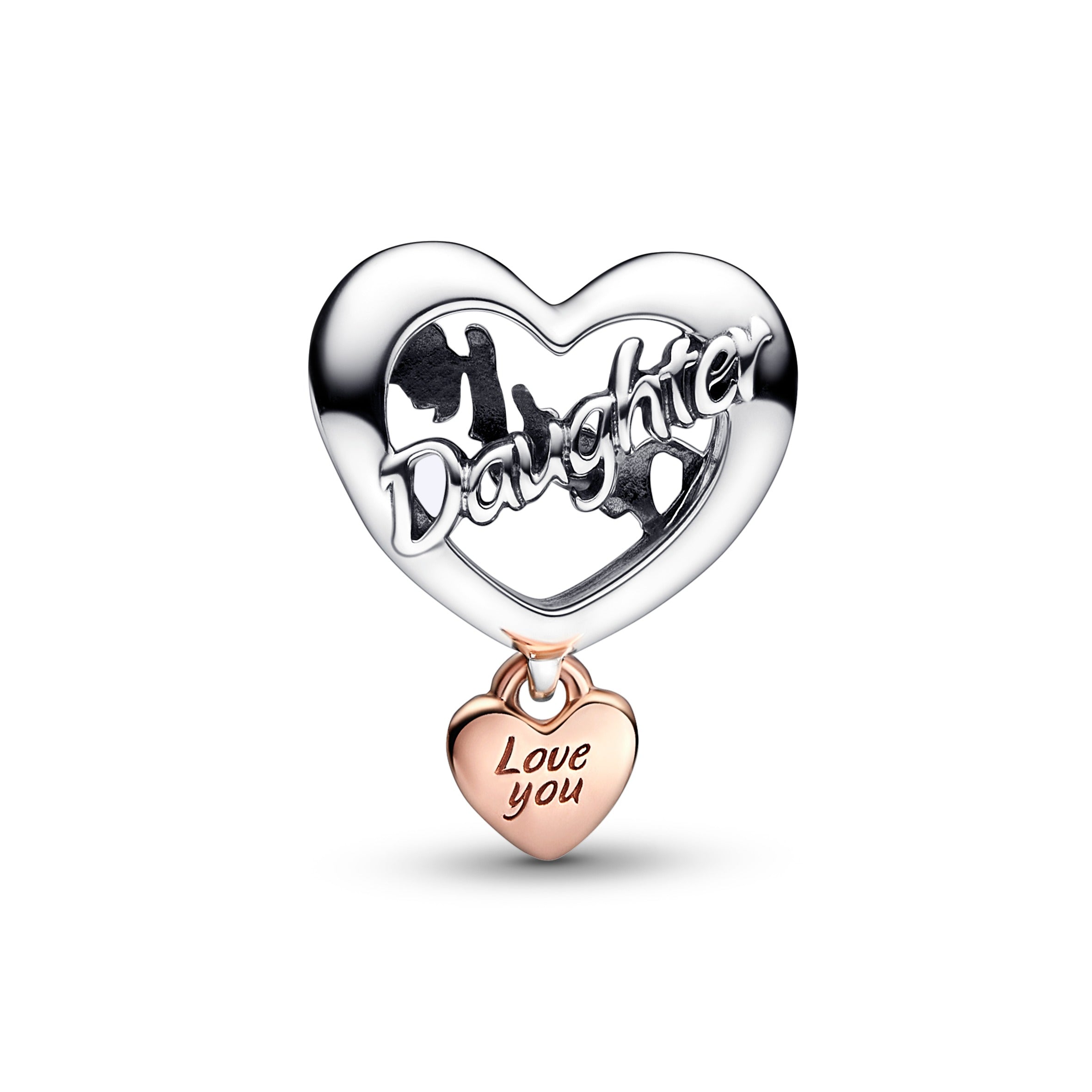 Daughter Sterling Silver And 14K Rose Gold-Plated Charm
