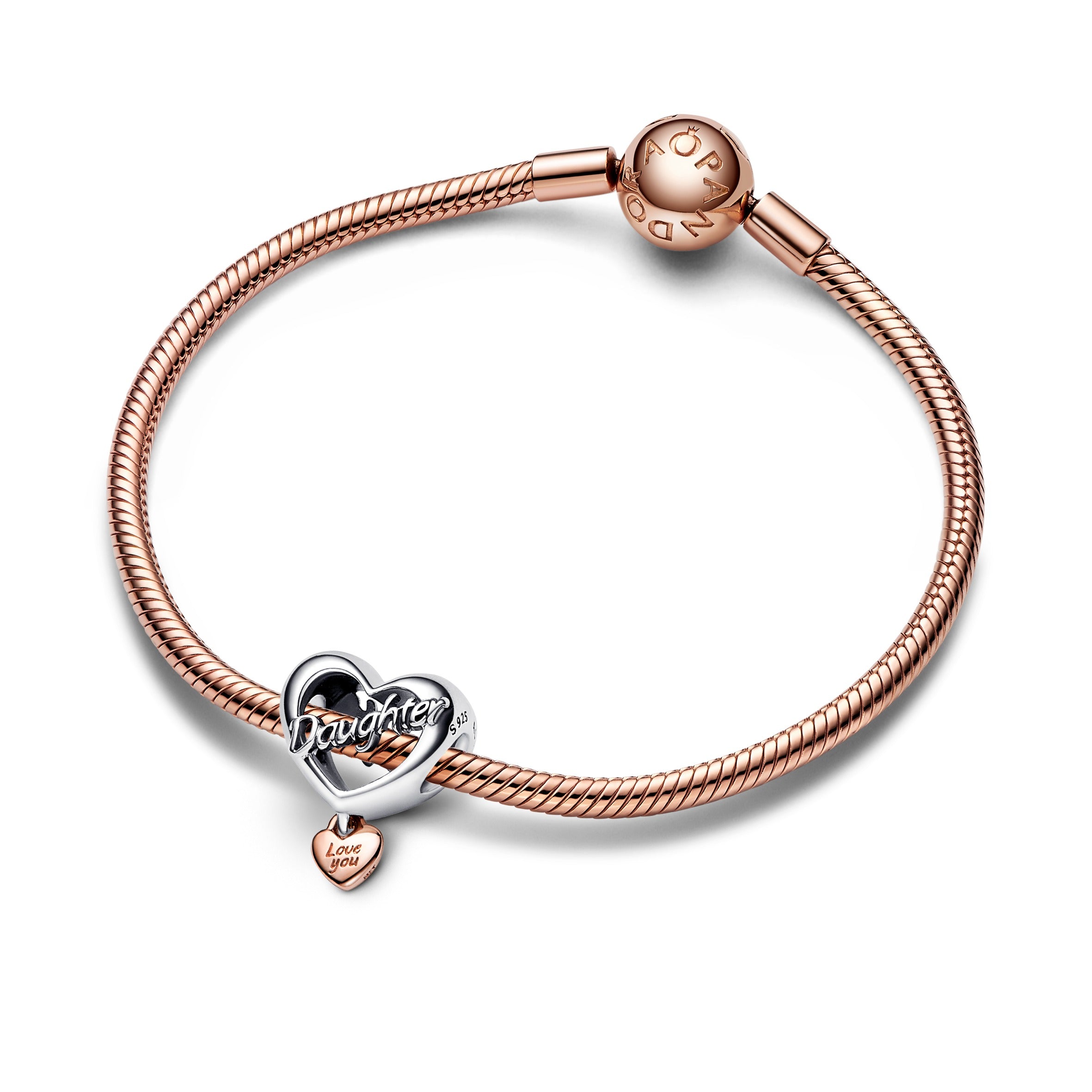 Daughter Sterling Silver And 14K Rose Gold-Plated Charm
