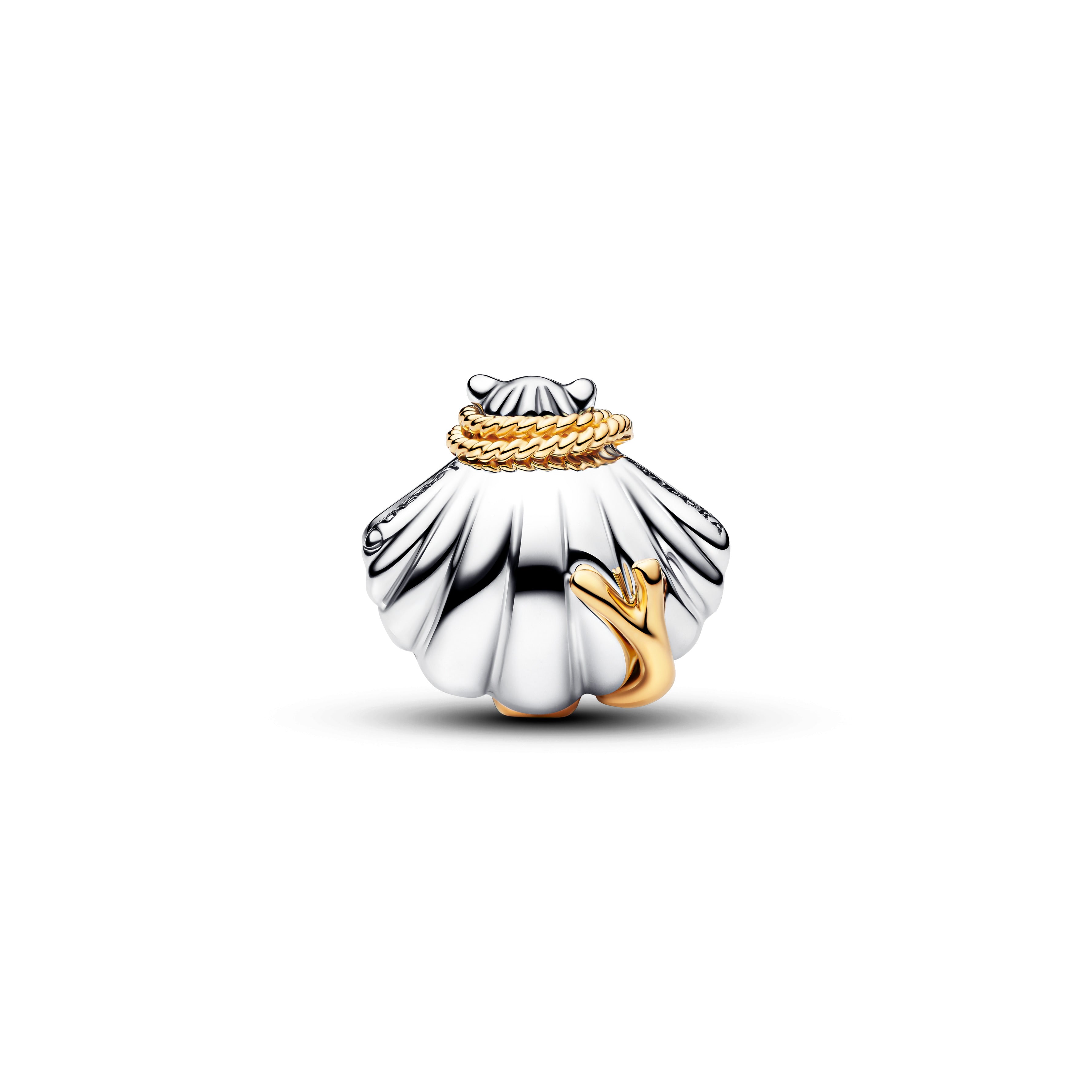Disney Ariel Sterling Silver And 14K Gold-Plated Charm With 0.012 Ct Tw G-I Vs+ Round Brilliant Very Good Cut Lab-Grown Diamond