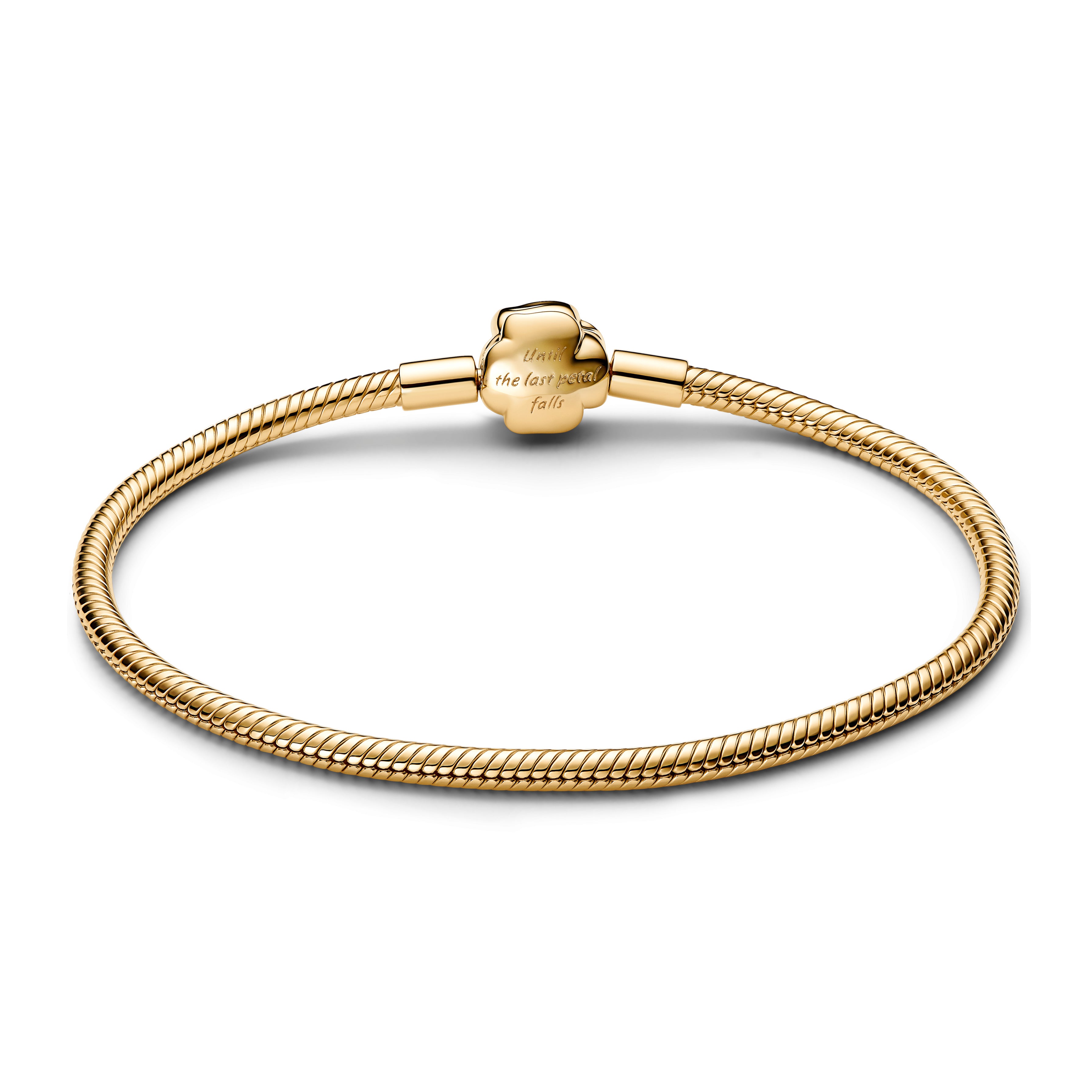 Disney Beauty & The Beast Snake Chain 14K Gold-Plated Bracelet With Rose Clasp And Holo Glittery Red Enamel