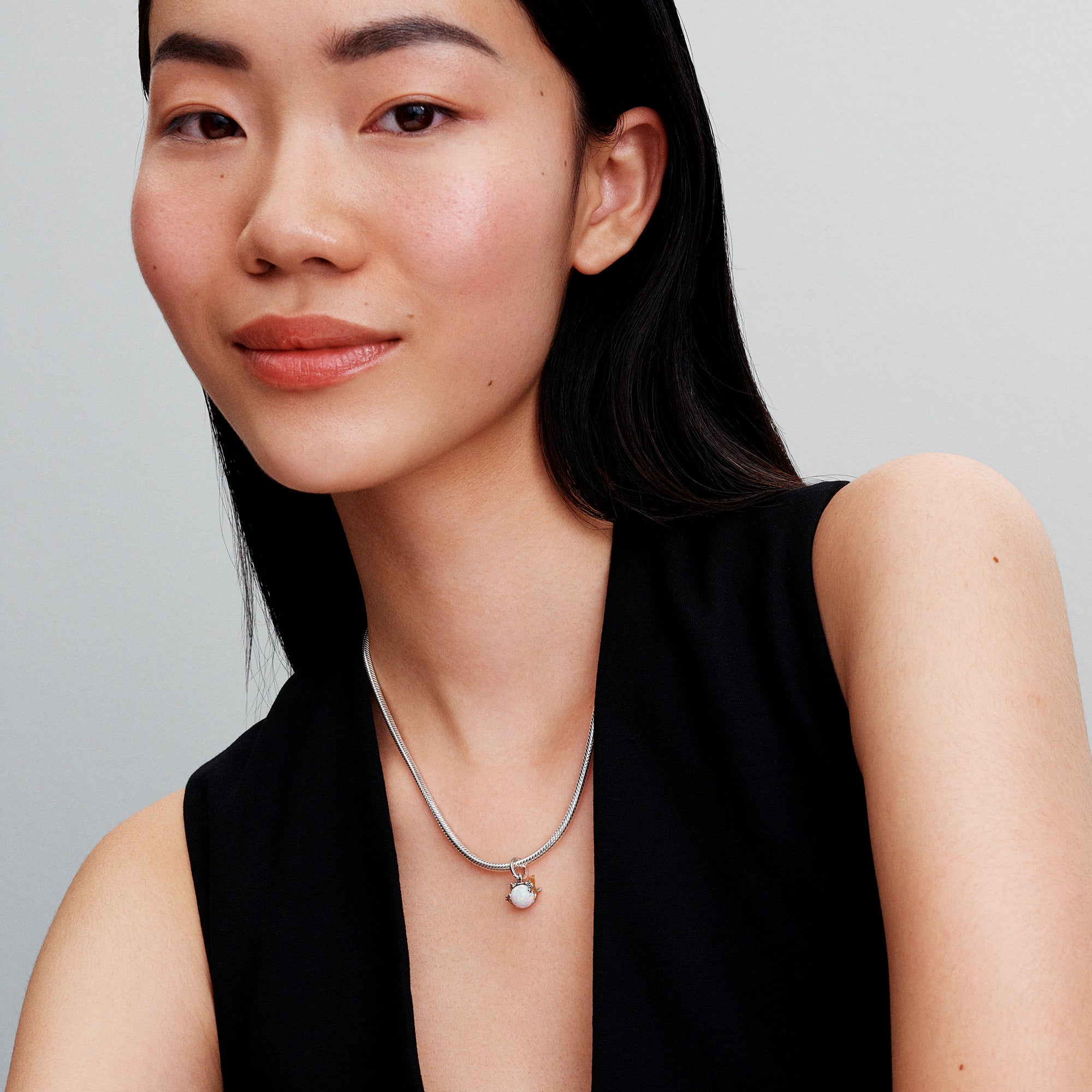 Disney Chip And Dale Sterling Silver Dangle With White Lab-Created Opal And Brown Enamel