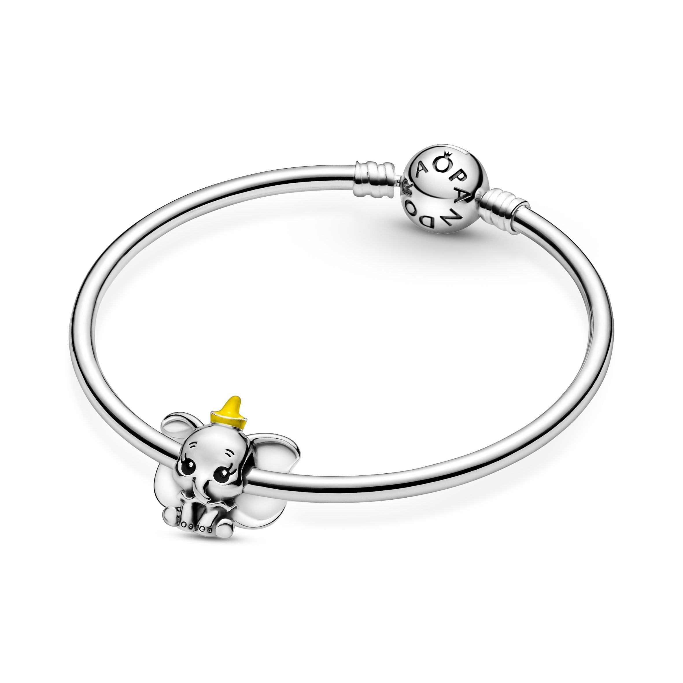 Disney Dumbo Sterling Silver Charm With Black And Yellow Enamel