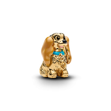 Disney Lady 14K Gold-Plated Charm Black, Pink, Brown And Blue Enamel