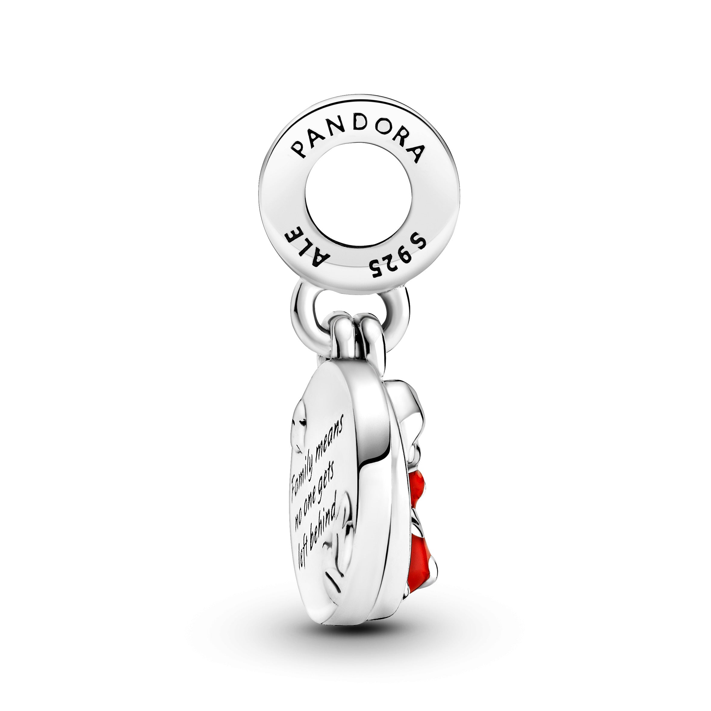 Disney Lilo And Stitch Sterling Silver Dangle With Red, Purple And Transparent Blue Enamel