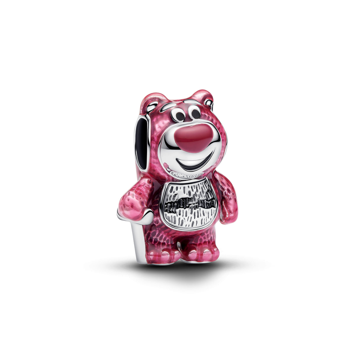 Disney Lotso Sterling Silver Charm With Scent Pink And Black Enamel