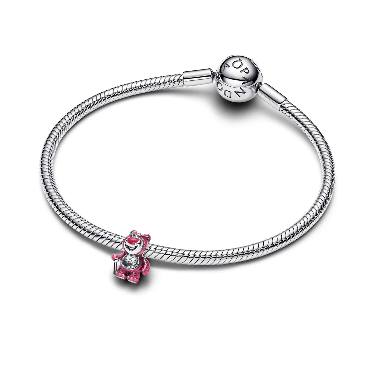 Disney Lotso Sterling Silver Charm With Scent Pink And Black Enamel