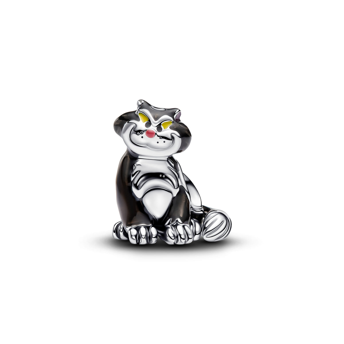 Disney Lucifer Sterling Silver Charm With Black, Yellow And Pink Enamel