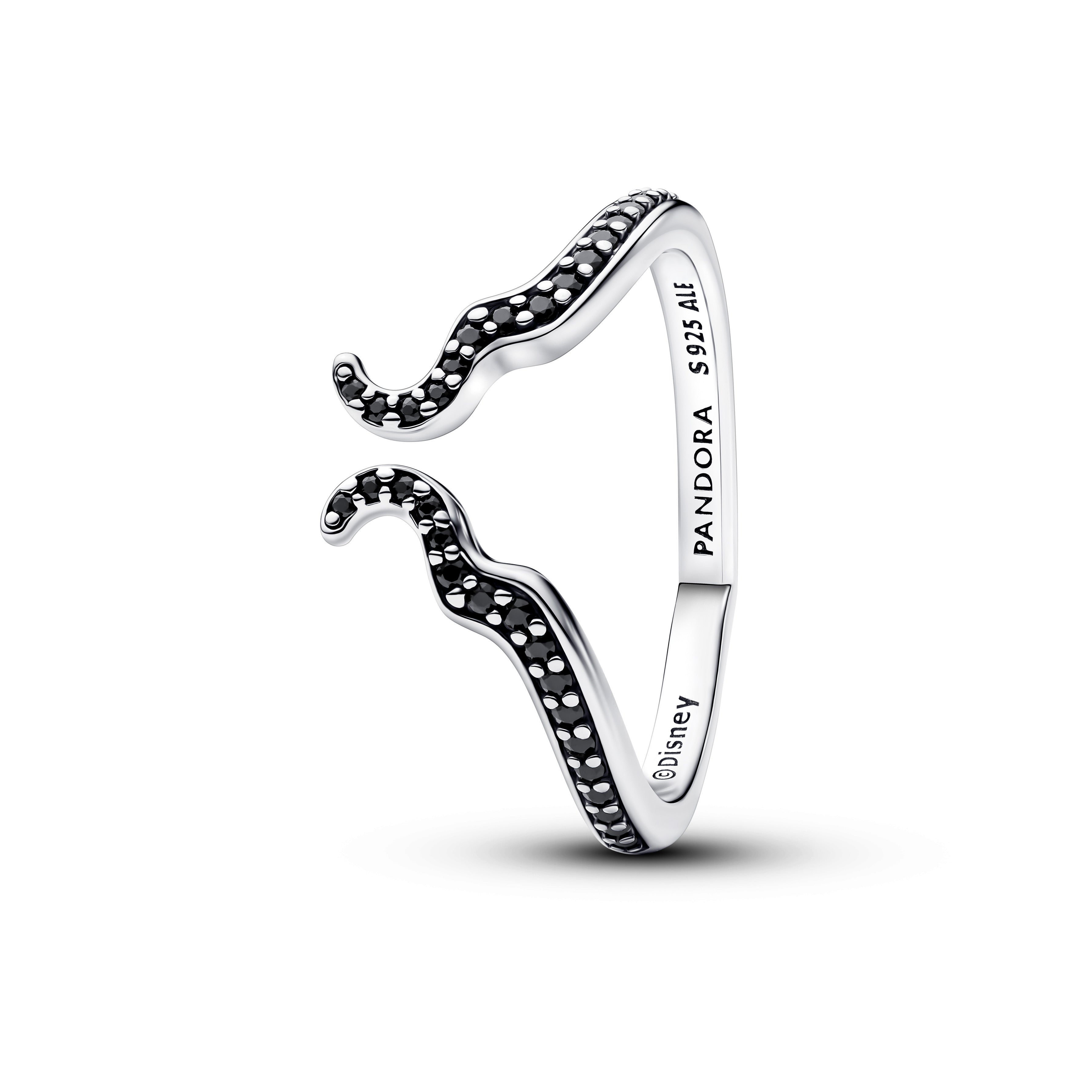 Disney Maleficent Sterling Silver Ring With Black Crystal