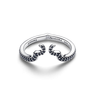 Disney Maleficent Sterling Silver Ring With Black Crystal