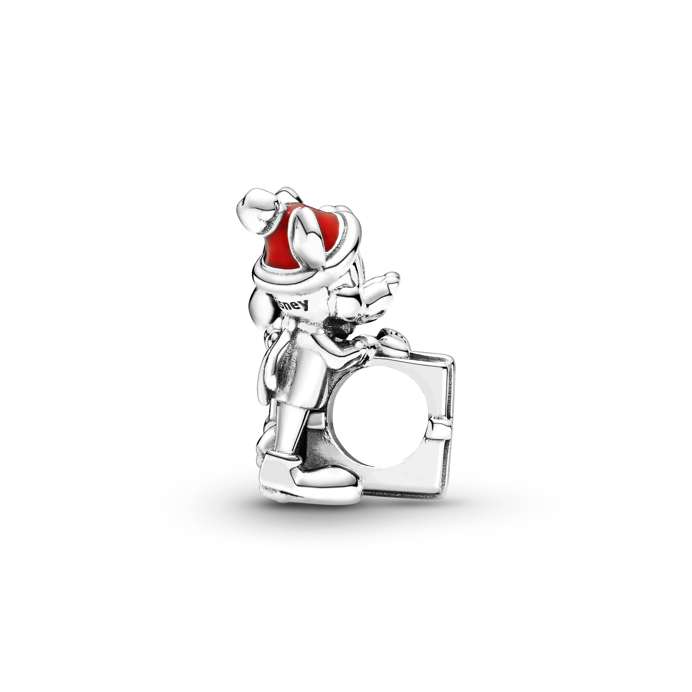 Disney Mickey, Minnie And Gift Box Sterling Silver Charm With Red Enamel