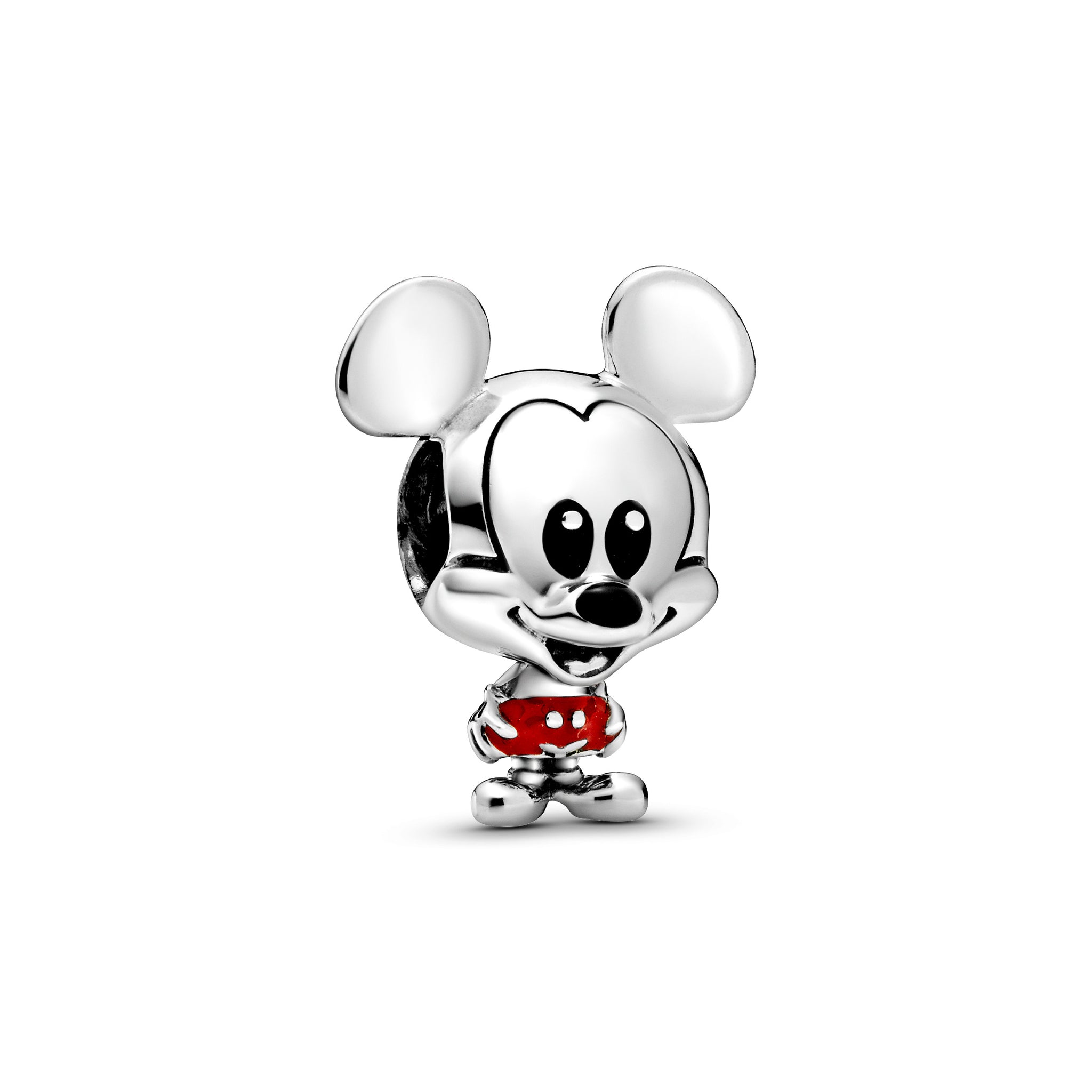 Disney Mickey Sterling Silver Charm With Red And Black Enamel