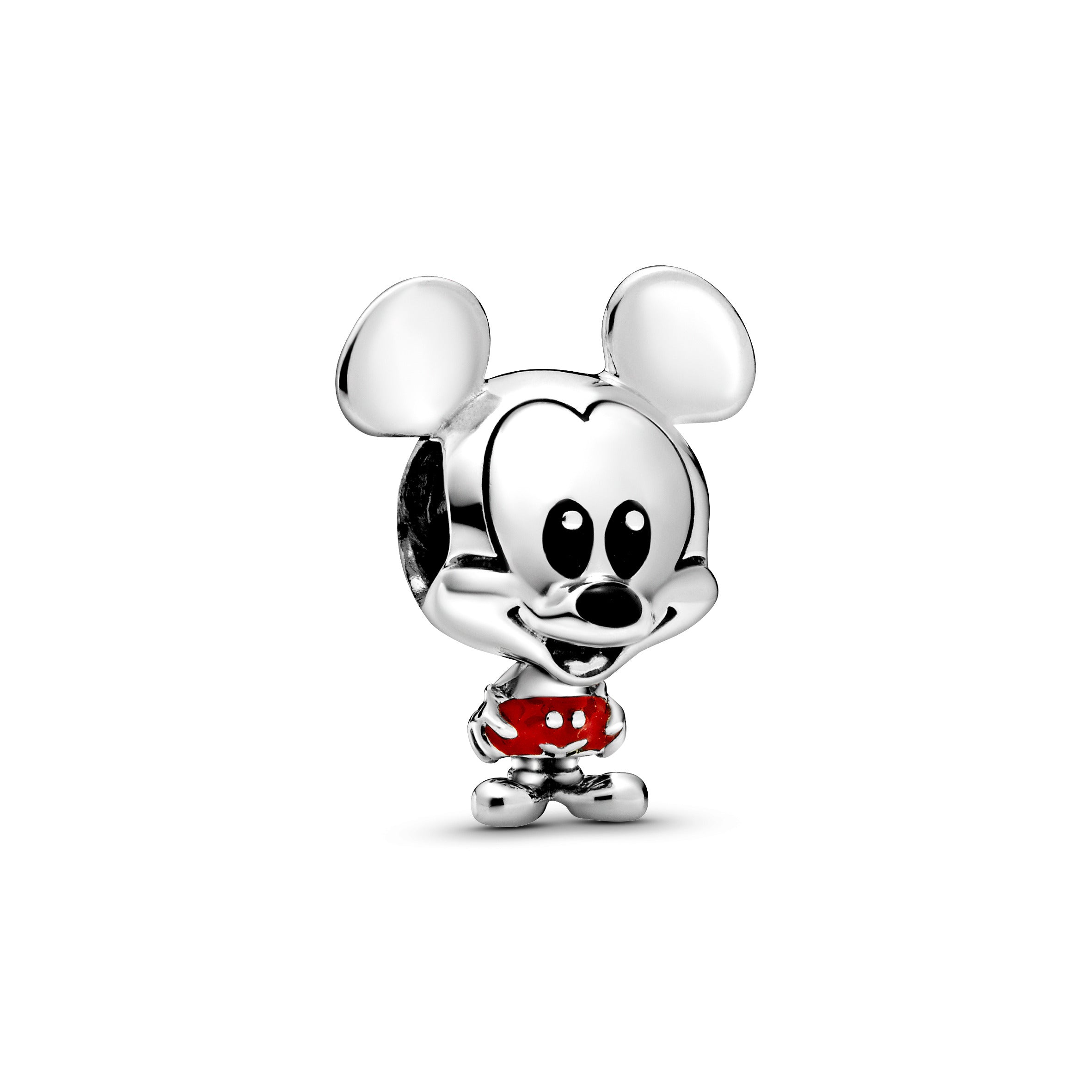 Disney Mickey Sterling Silver Charm With Red And Black Enamel