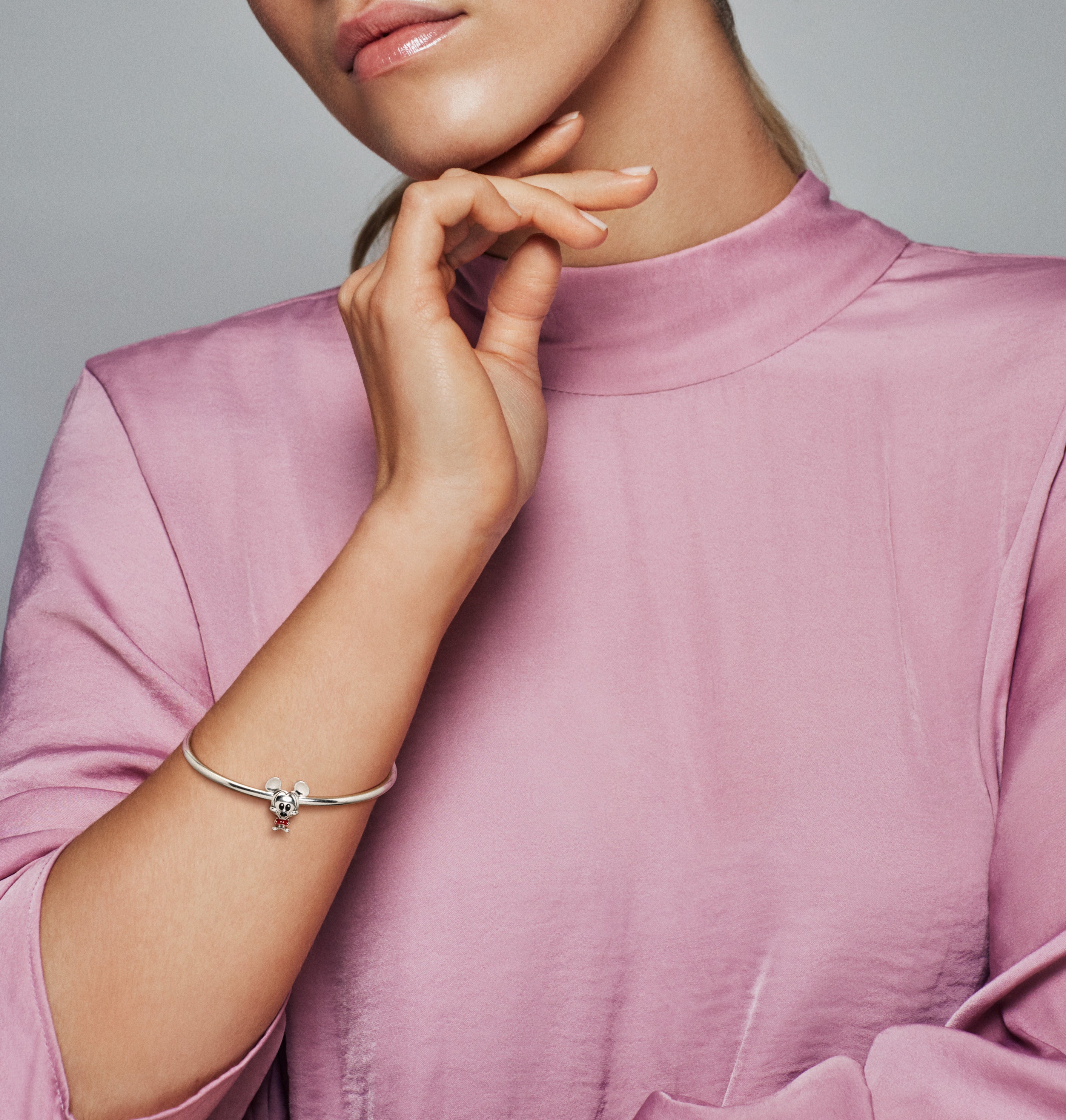 Disney Mickey Sterling Silver Charm With Red And Black Enamel