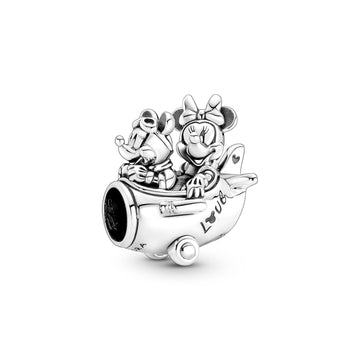 Disney Minnie And Mickey Mouse Airplane Sterling Silver Charm