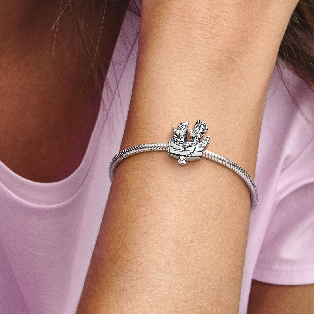 Disney Minnie And Mickey Mouse Airplane Sterling Silver Charm