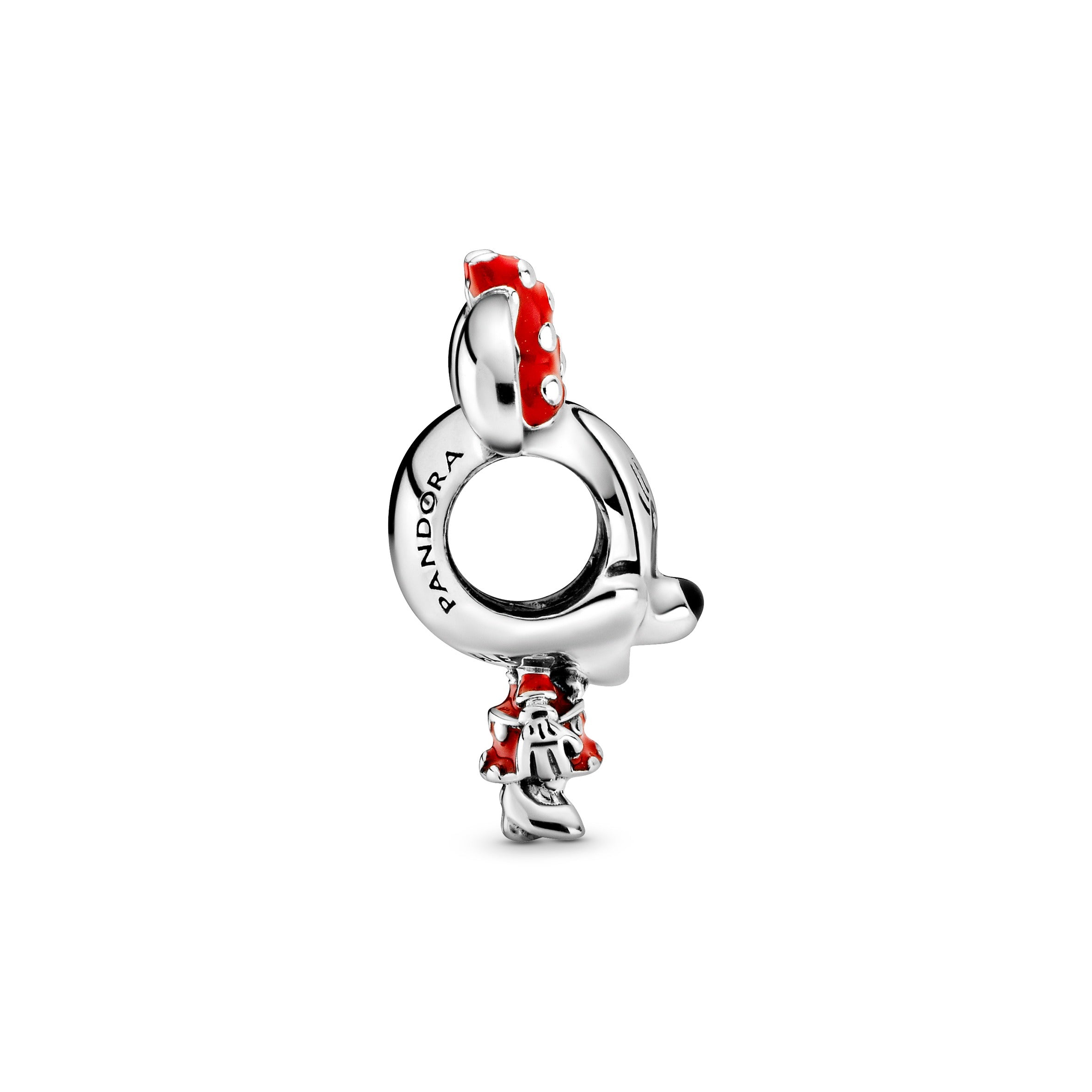 Disney Minnie Sterling Silver Charm With Red And Black Enamel