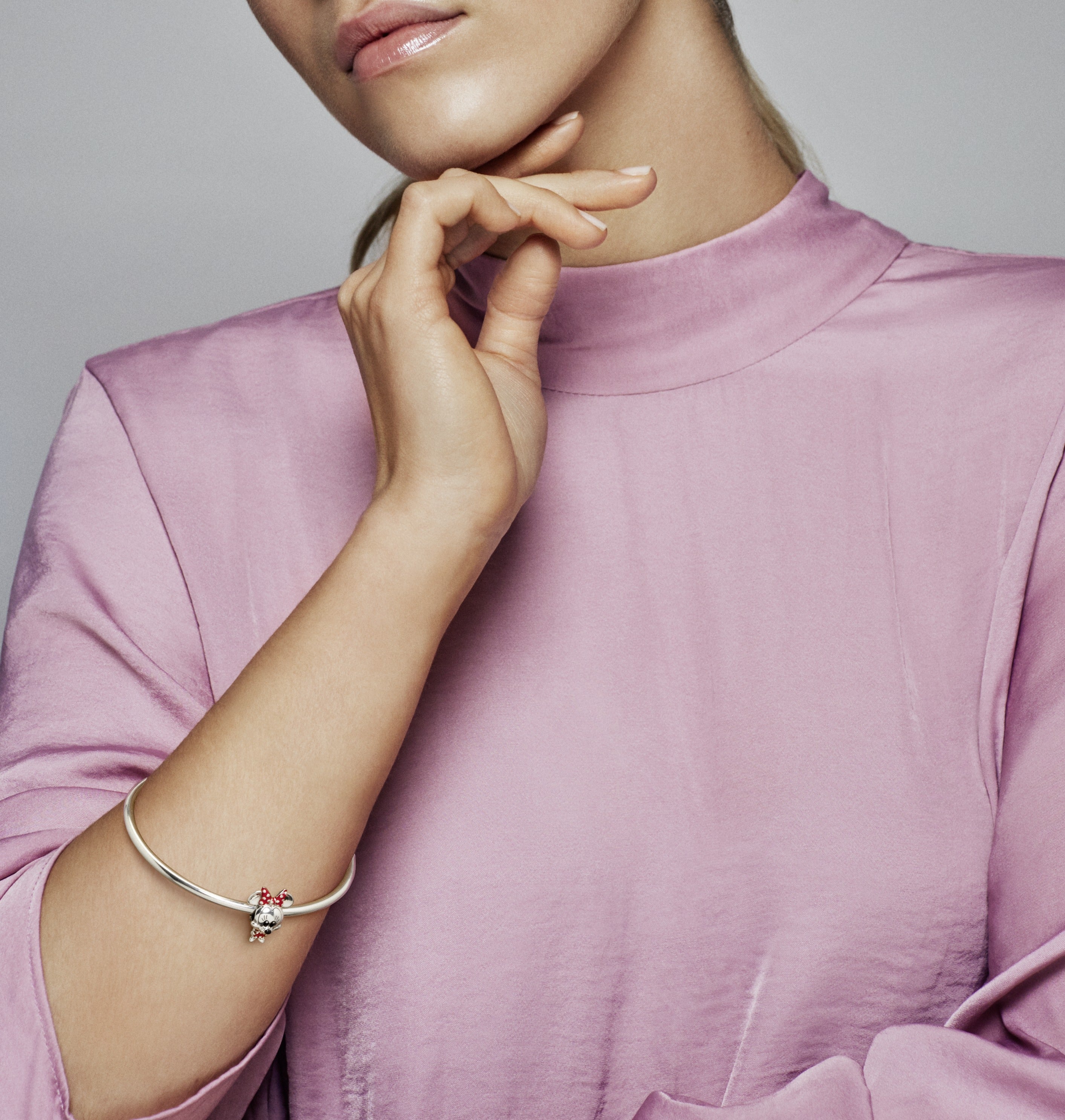 Disney Minnie Sterling Silver Charm With Red And Black Enamel