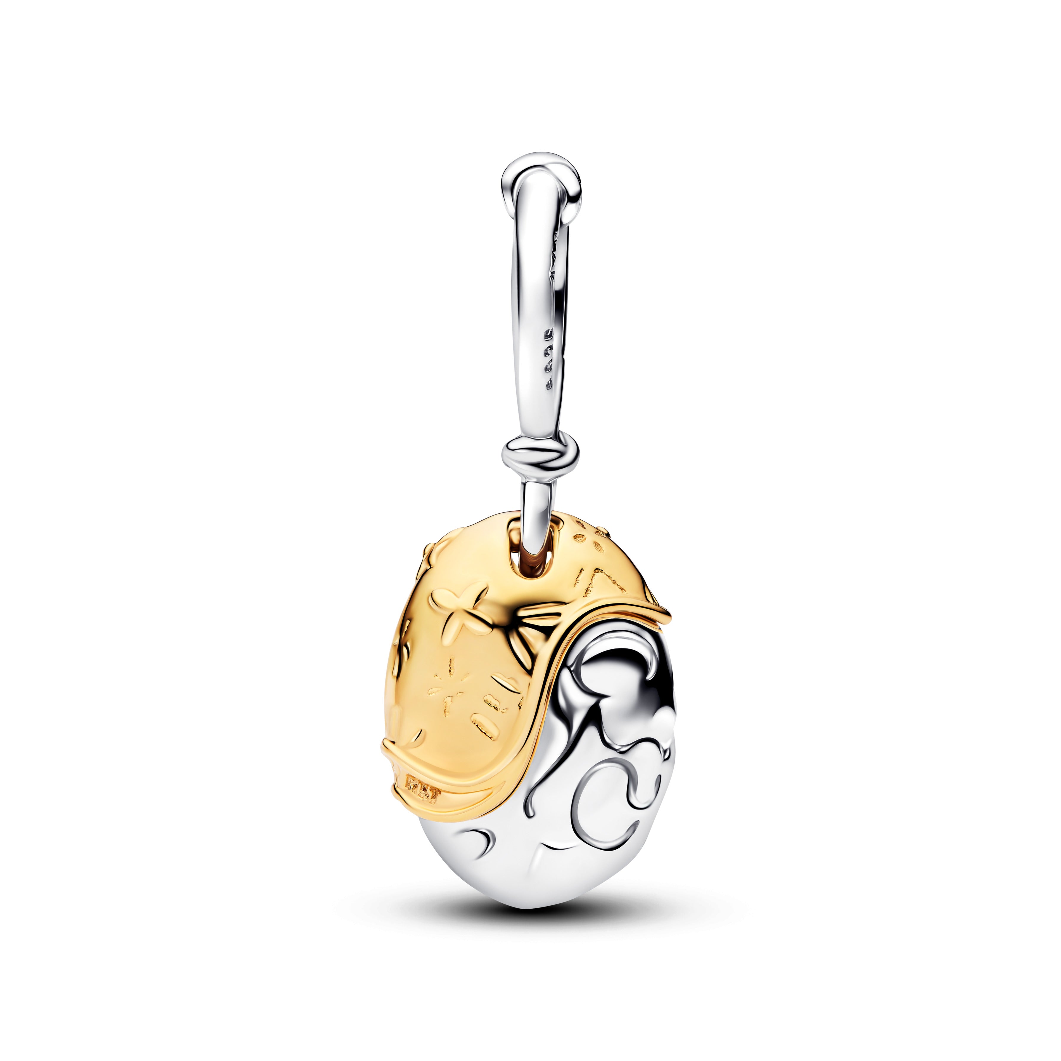 Disney Moana Sterling Silver And 14K Gold-Plated Dangle With 0.012 Ct Tw G-I Vs+ Round Brilliant Very Good Cut Lab-Grown Diamond