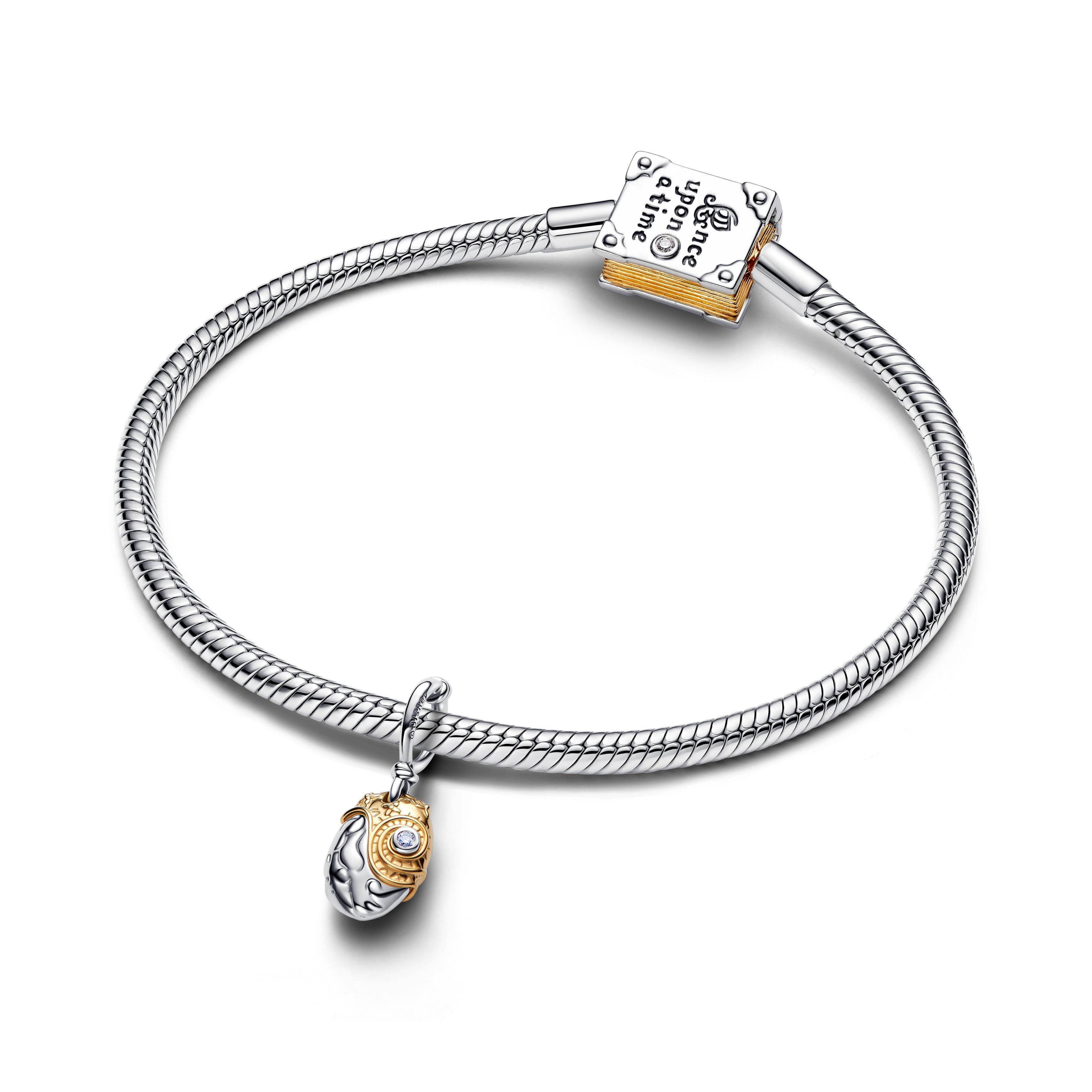 Disney Moana Sterling Silver And 14K Gold-Plated Dangle With 0.012 Ct Tw G-I Vs+ Round Brilliant Very Good Cut Lab-Grown Diamond